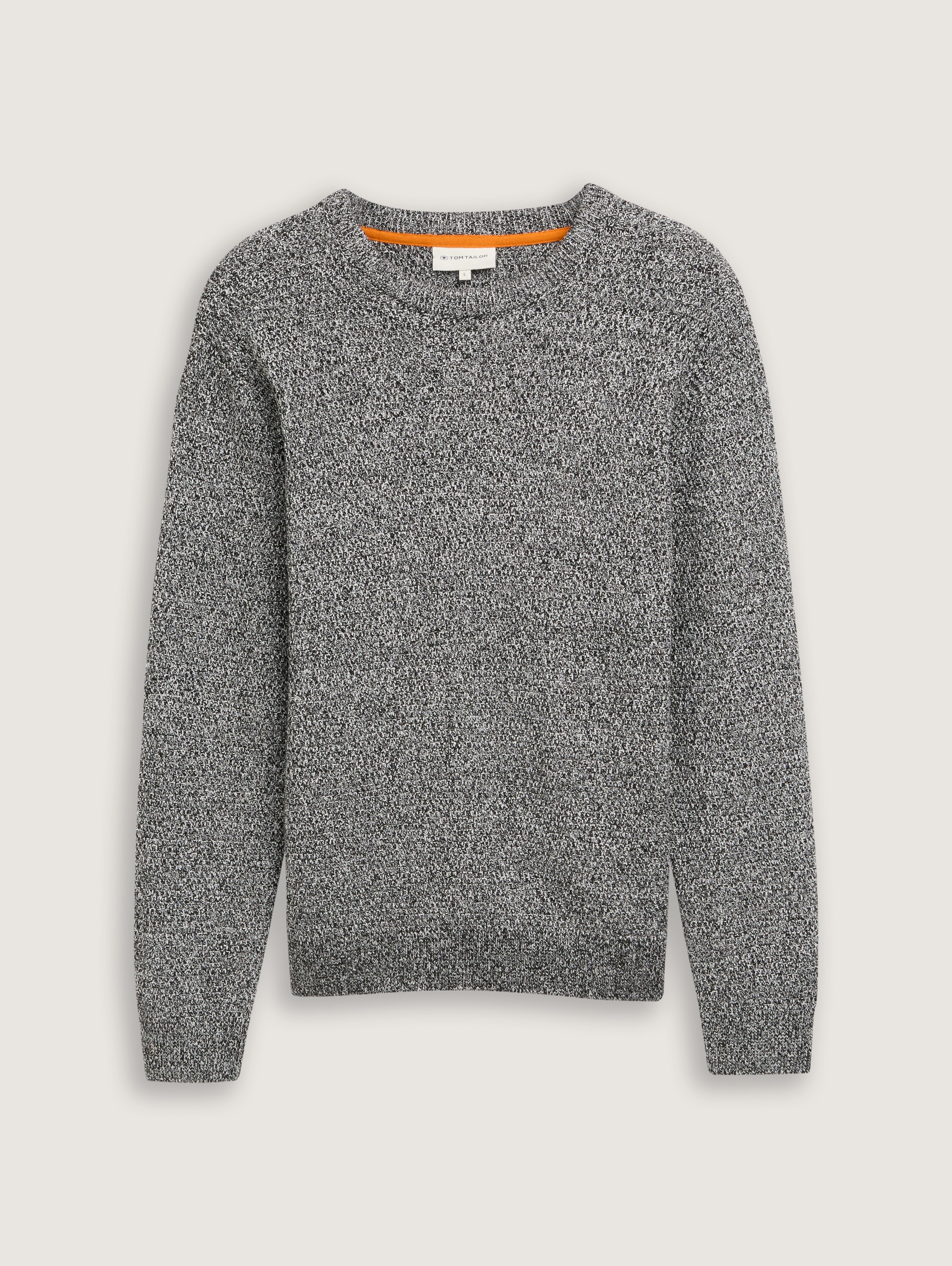 Strickpullover aus Baumwolle - black_white_structure_twotone - 