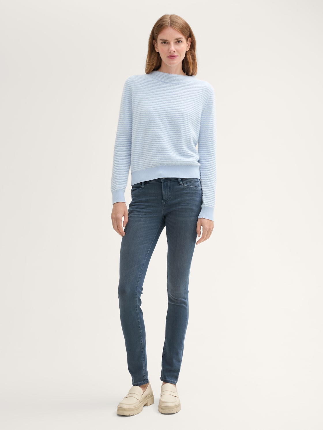 TTALEXA SLIM Jeans - mid stone blue grey denim - Model-Vorderansicht