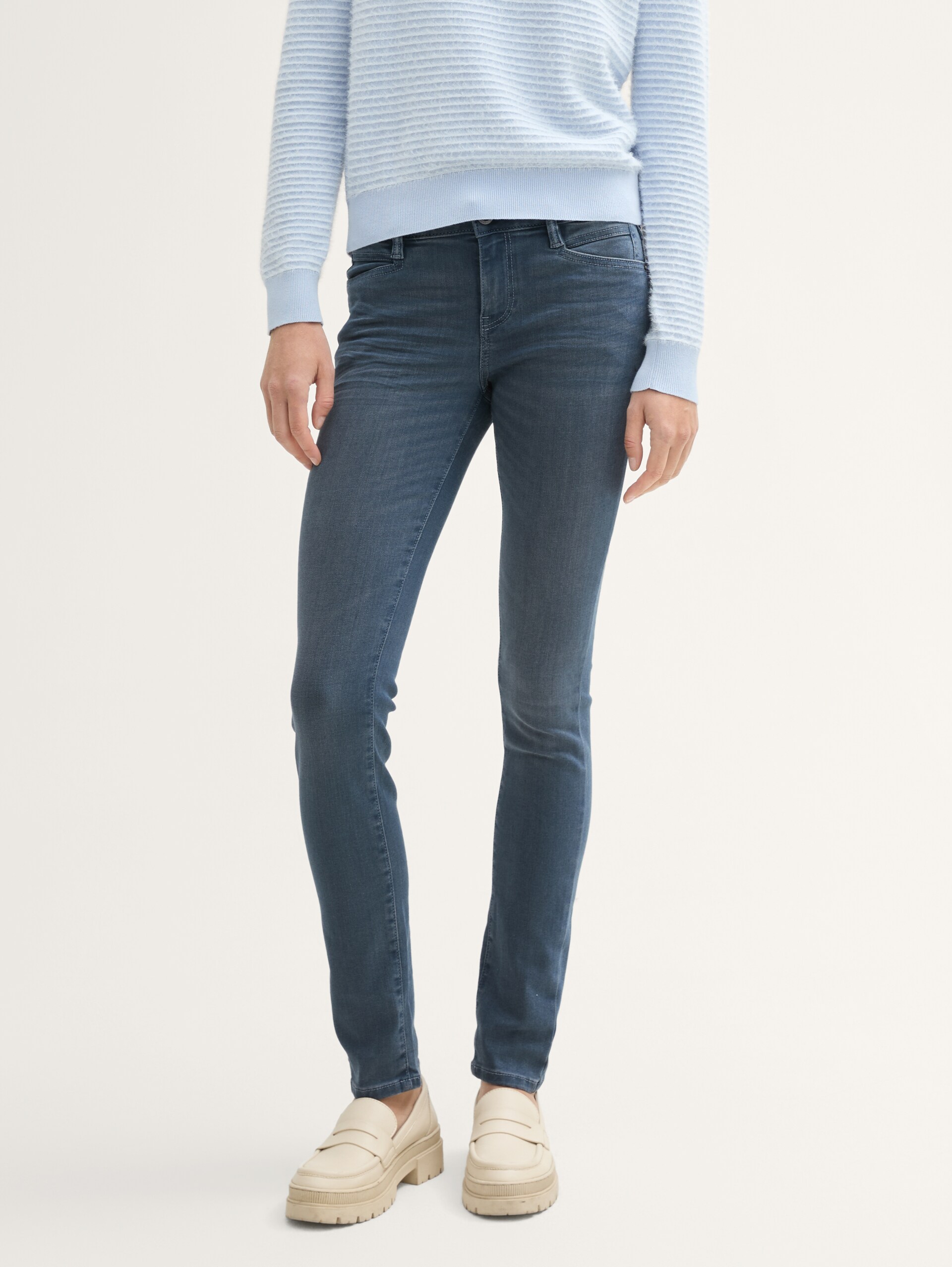TTALEXA SLIM Jeans - mid stone blue grey denim - Ausschnitt Model-Vorderansicht