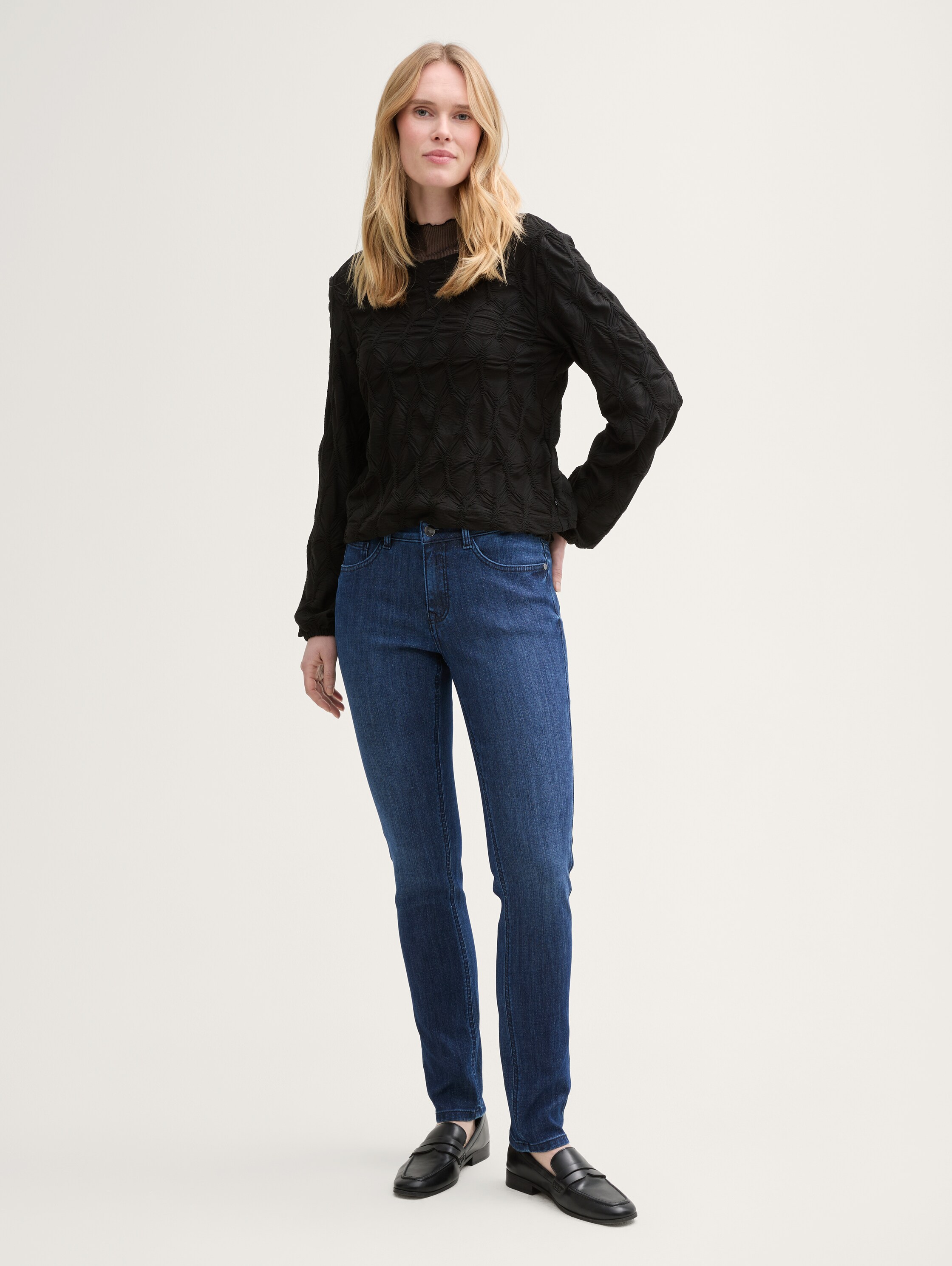 TTALEXA SLIM Jeans mit Glitzer-Effekt - dark_blue_denim - 