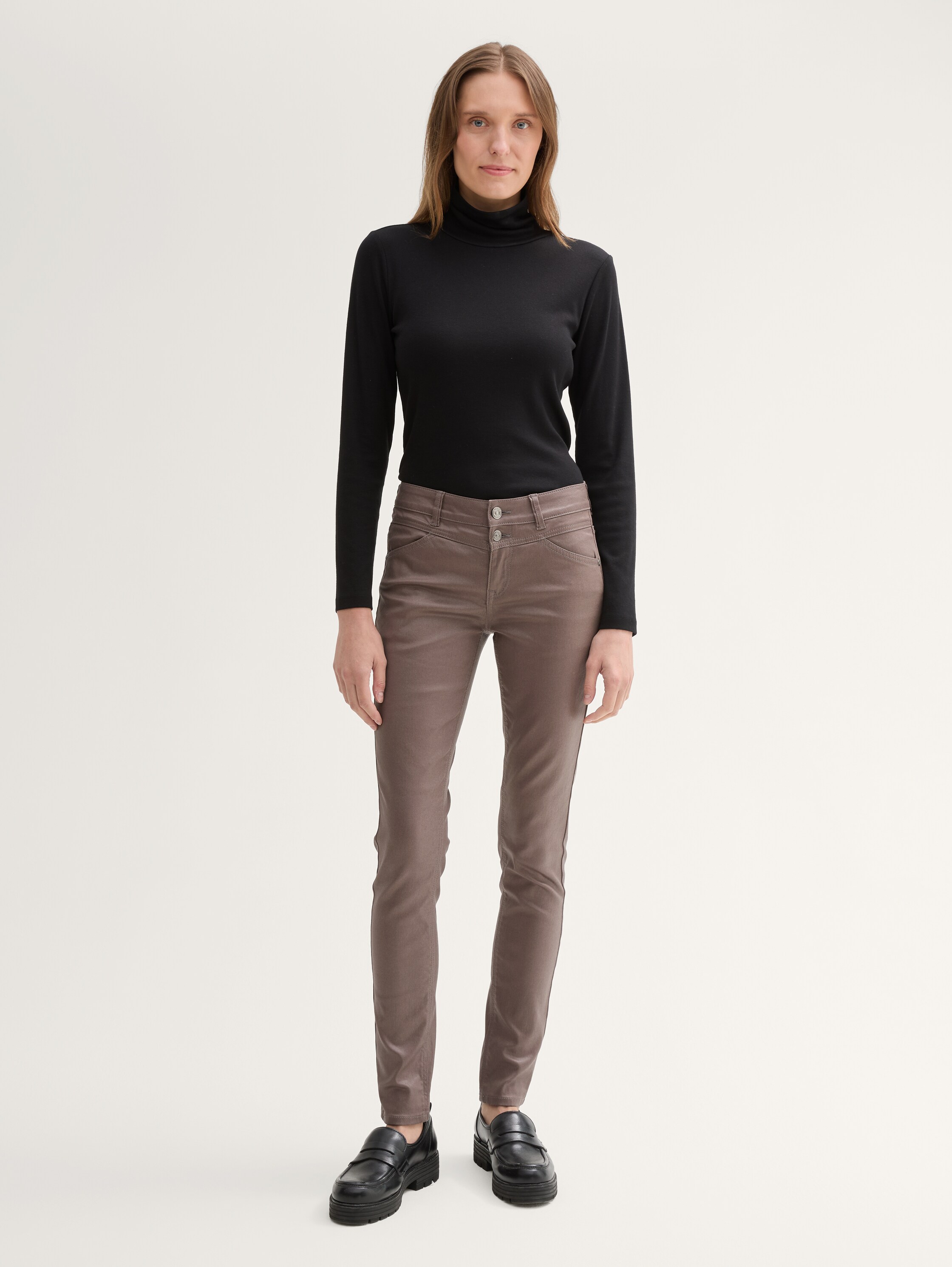 TTALEXA Coated Skinny Jeans in Leder-Optik - 1