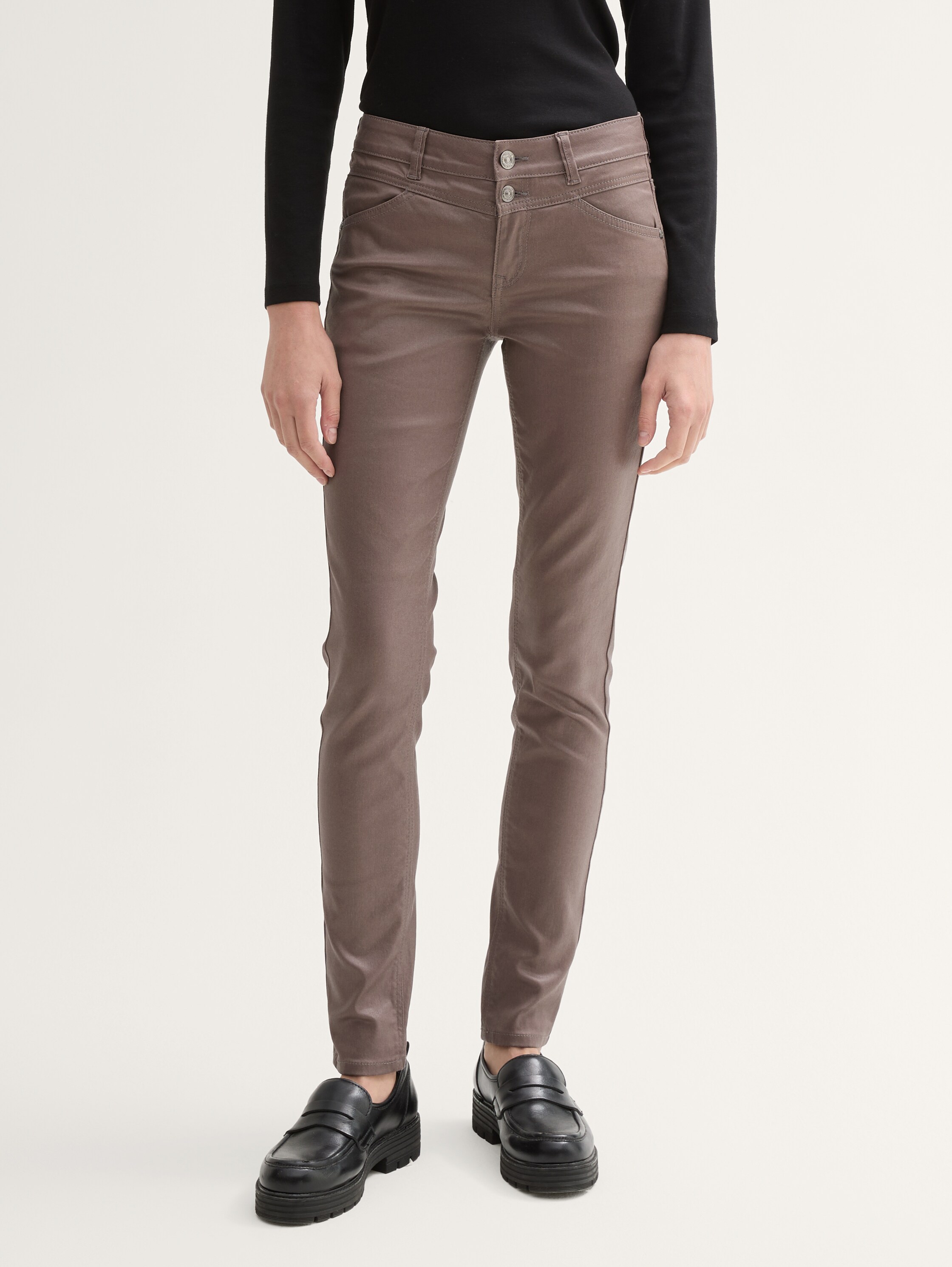 TTALEXA Coated Skinny Jeans in Leder-Optik - 5