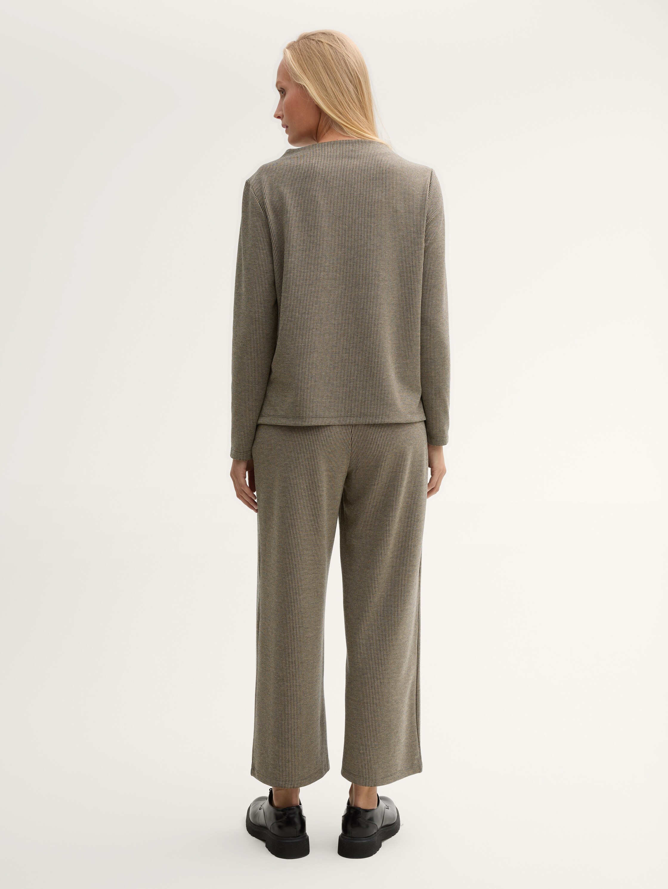 Cropped Culotte Hose - cargo_beige_mini_pepita - 