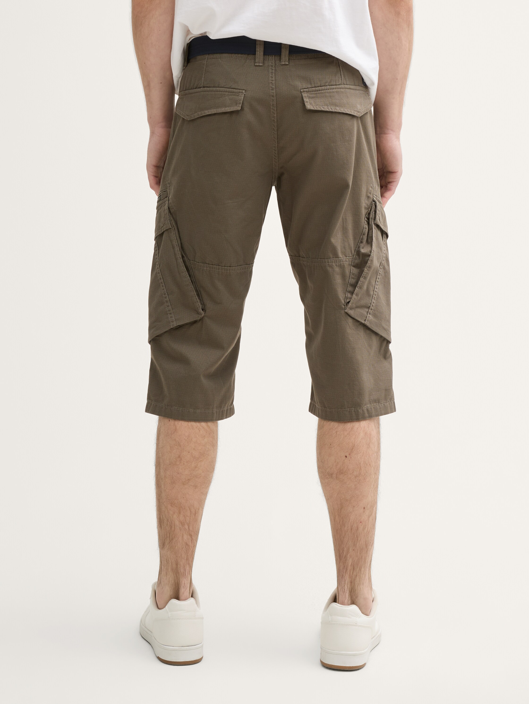 TTMAX Cargo shorts met riem over de knie - olive_mesh_print - 