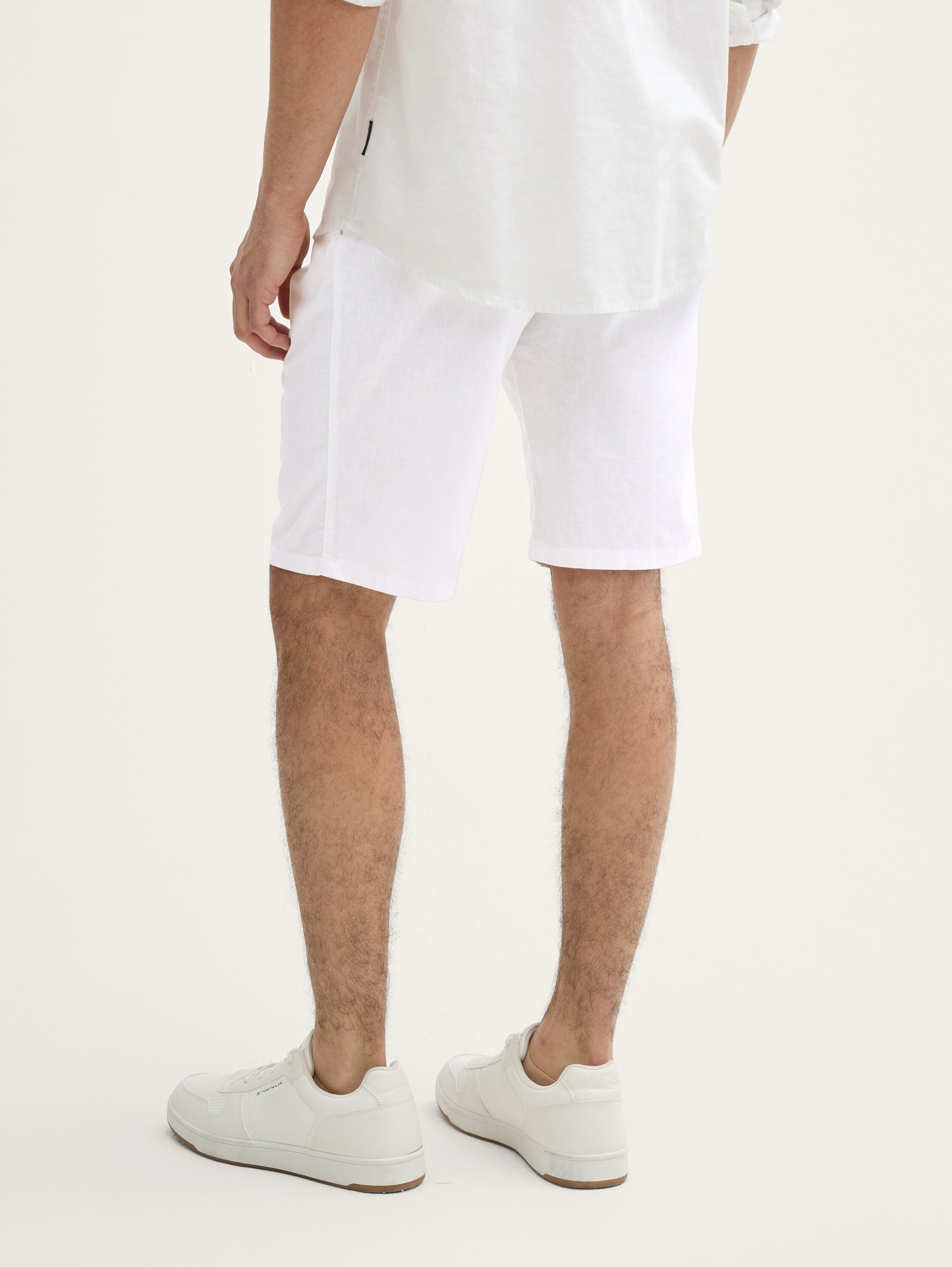 Slim Chino Shorts mit Leinenanteil - white - 