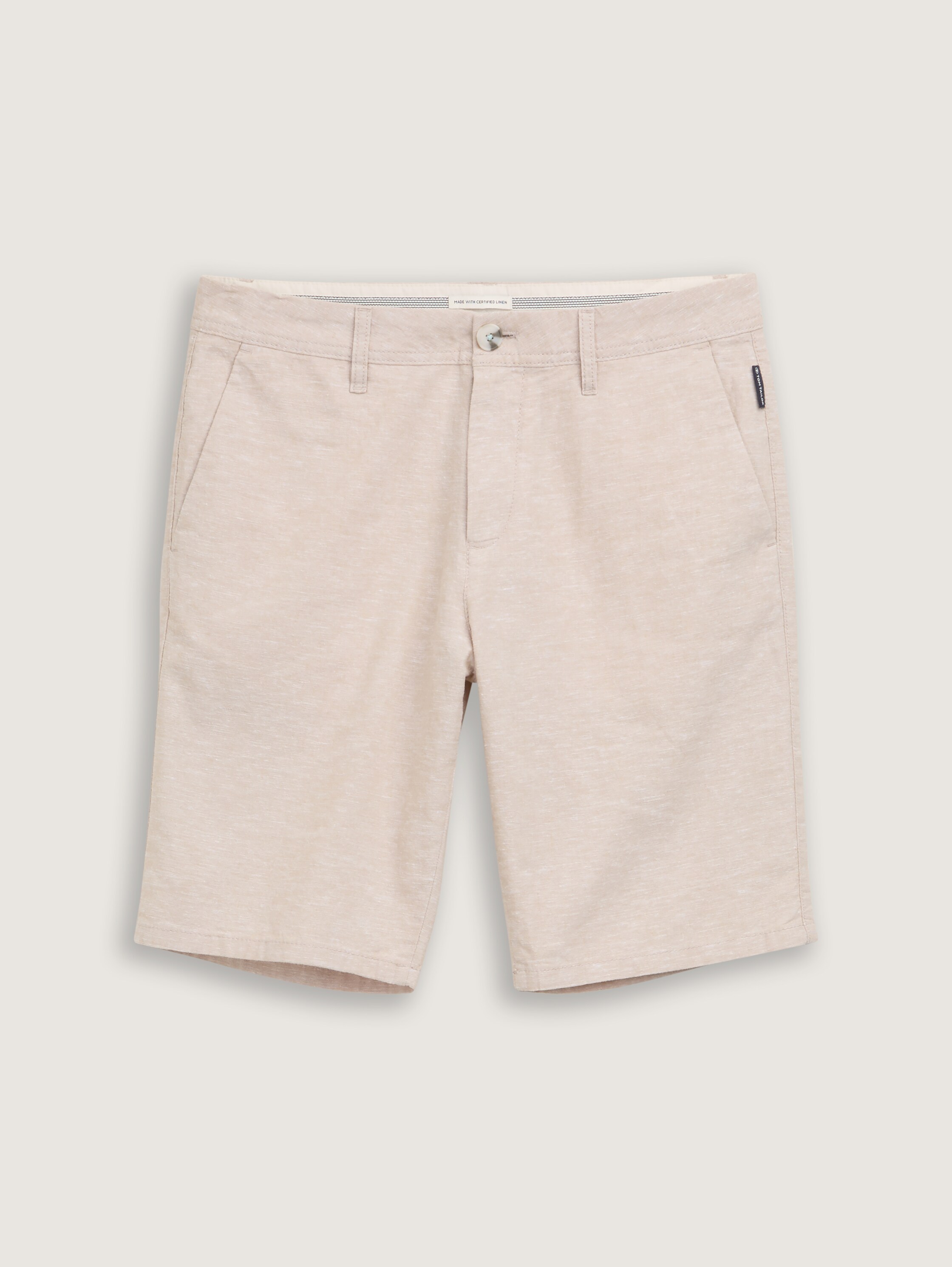 Slim Chino Shorts mit Leinenanteil - silver_ecru_chambray - 