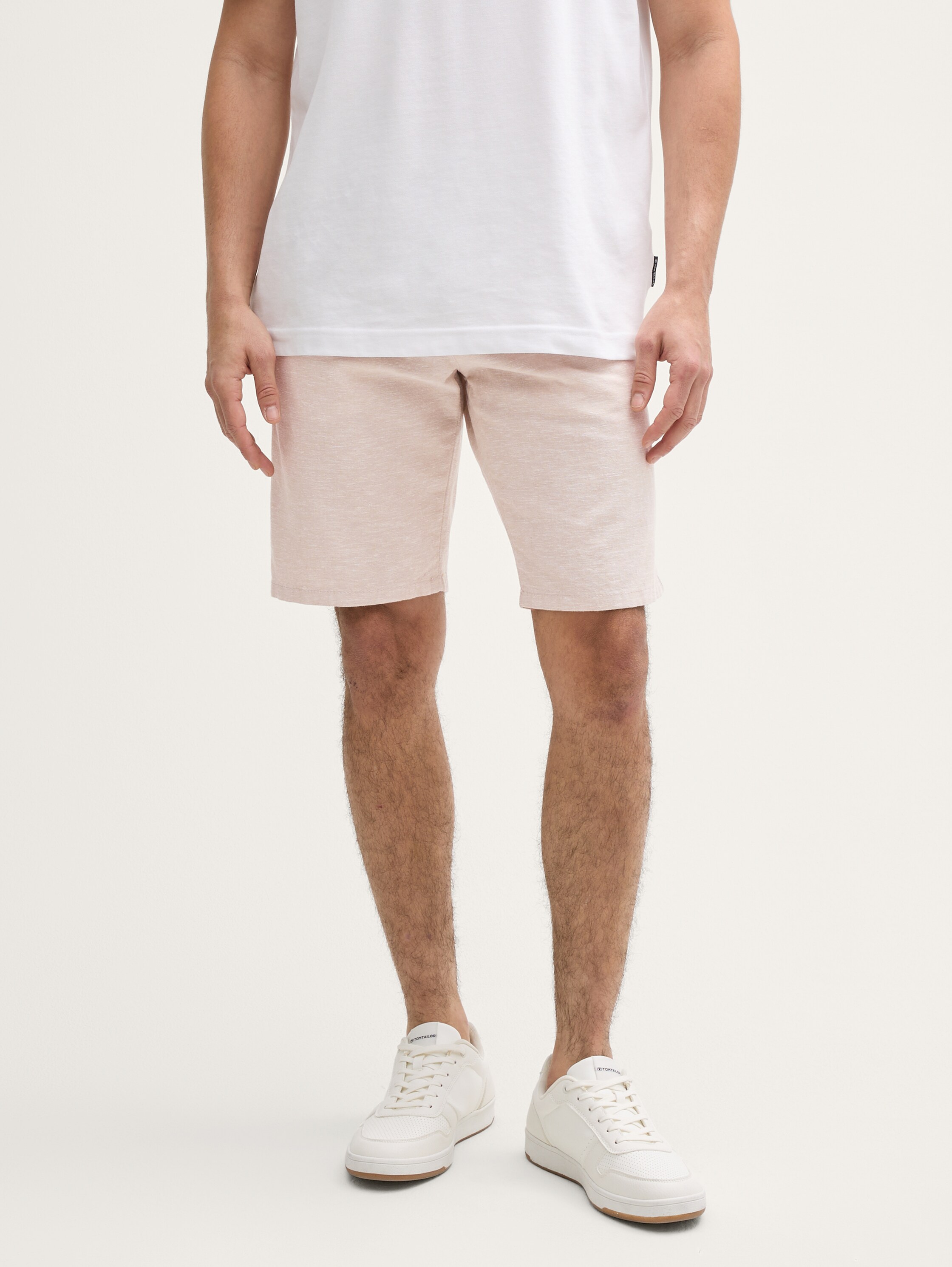 Slim Chino Shorts mit Leinenanteil - silver_ecru_chambray - 