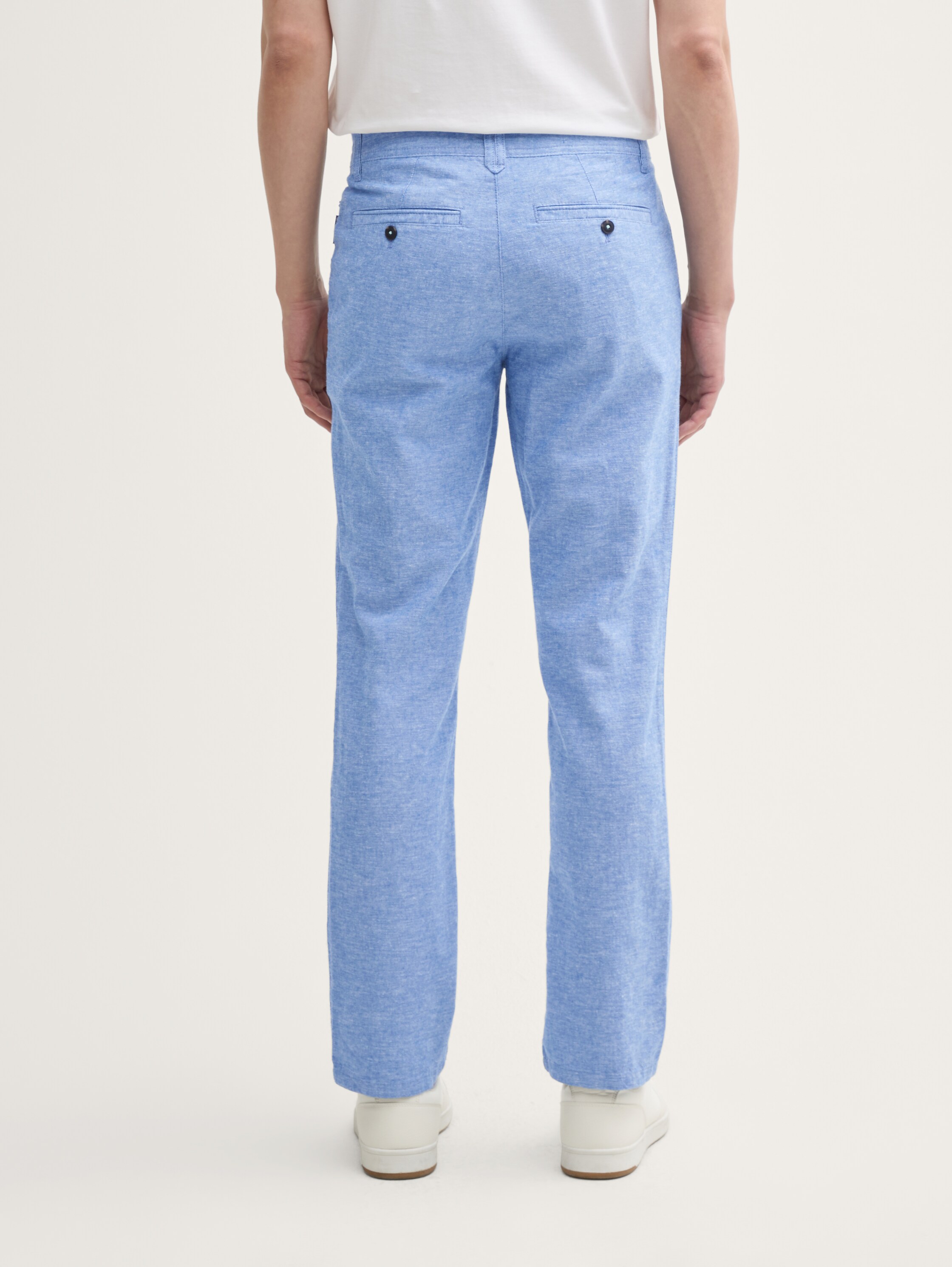Normale chino-broek met linnen - sapphire_blue_chambray - 