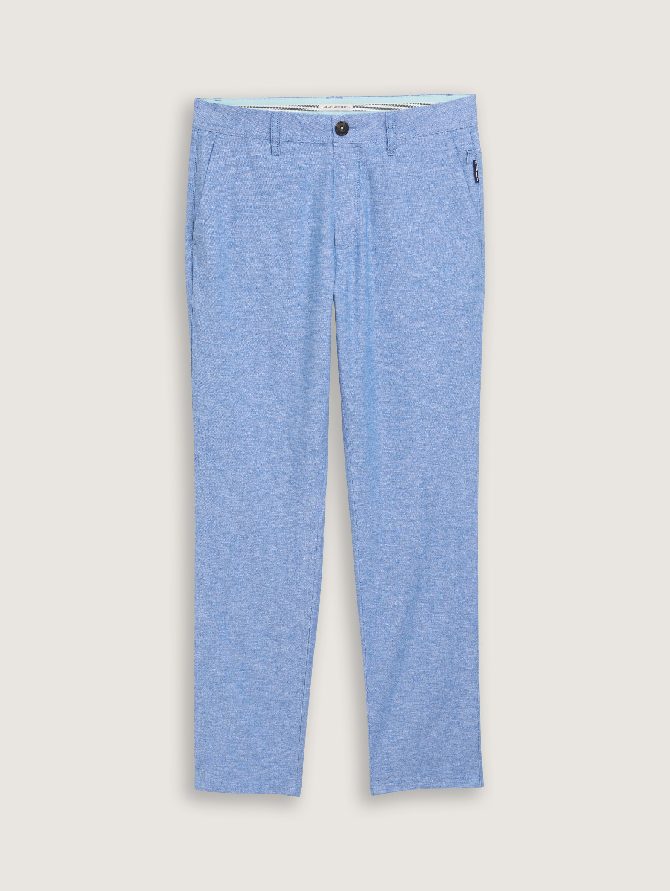 Normale chino-broek met linnen - sapphire_blue_chambray - 