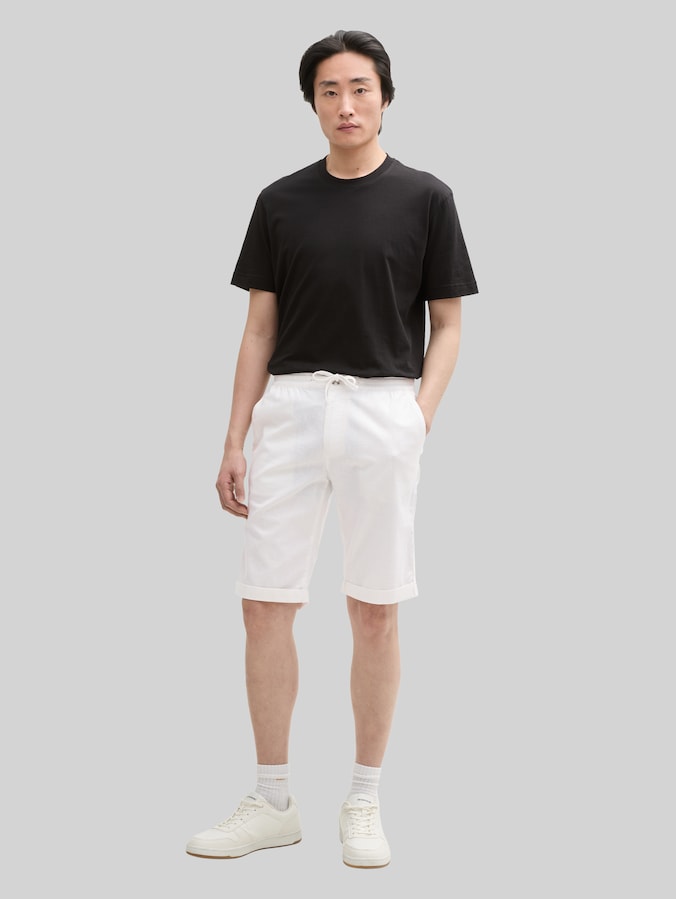Short régulier en lin par Men, White
