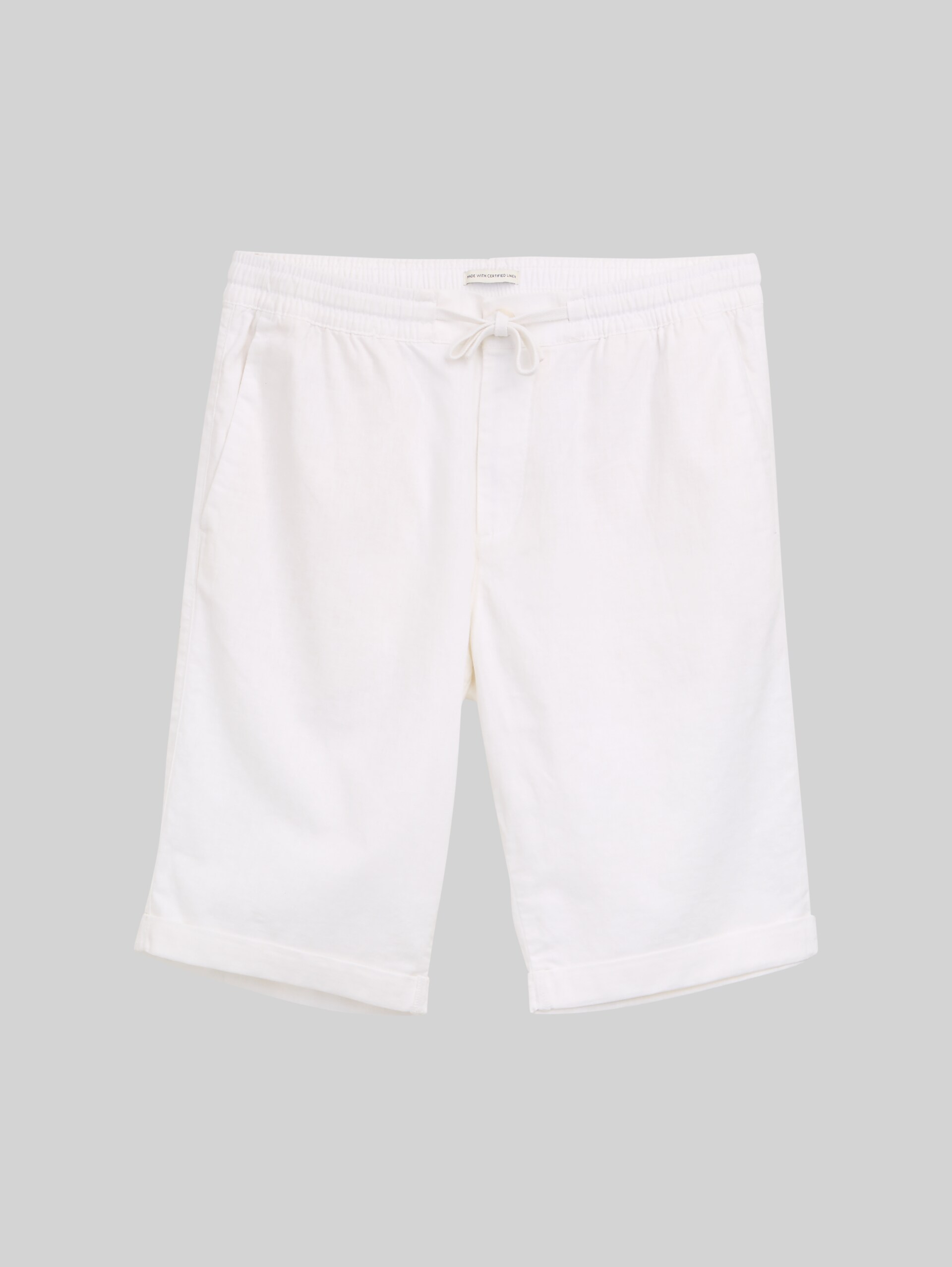 Regular shorts with linen content - White - Front product view