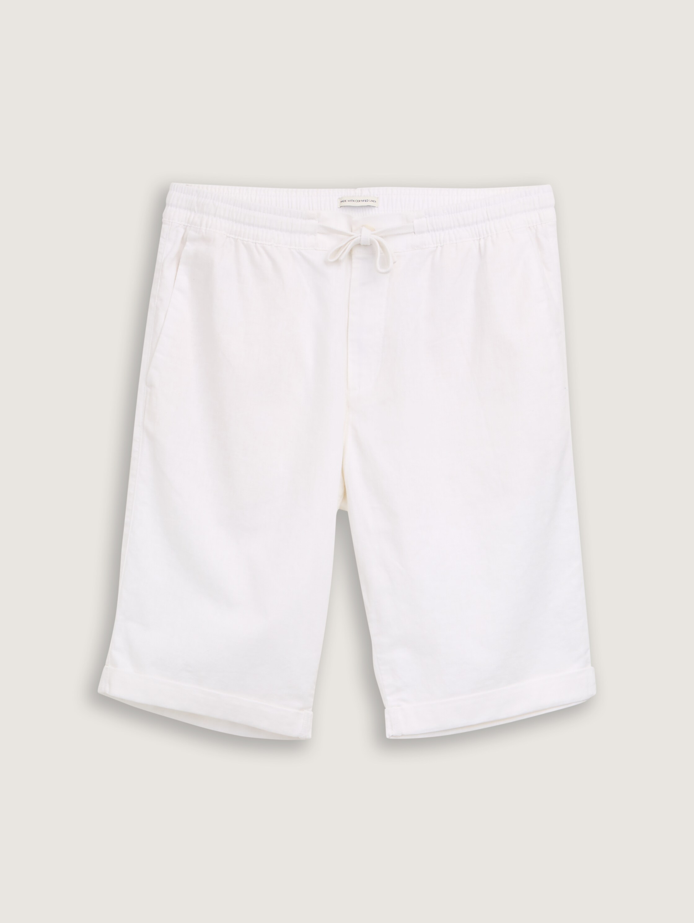 Regular Shorts mit Leinenanteil - white - 