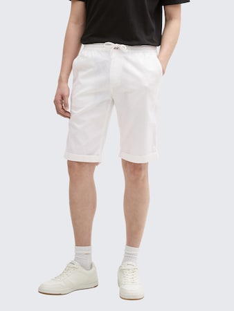 Regular Shorts mit Leinenanteil von Men, White