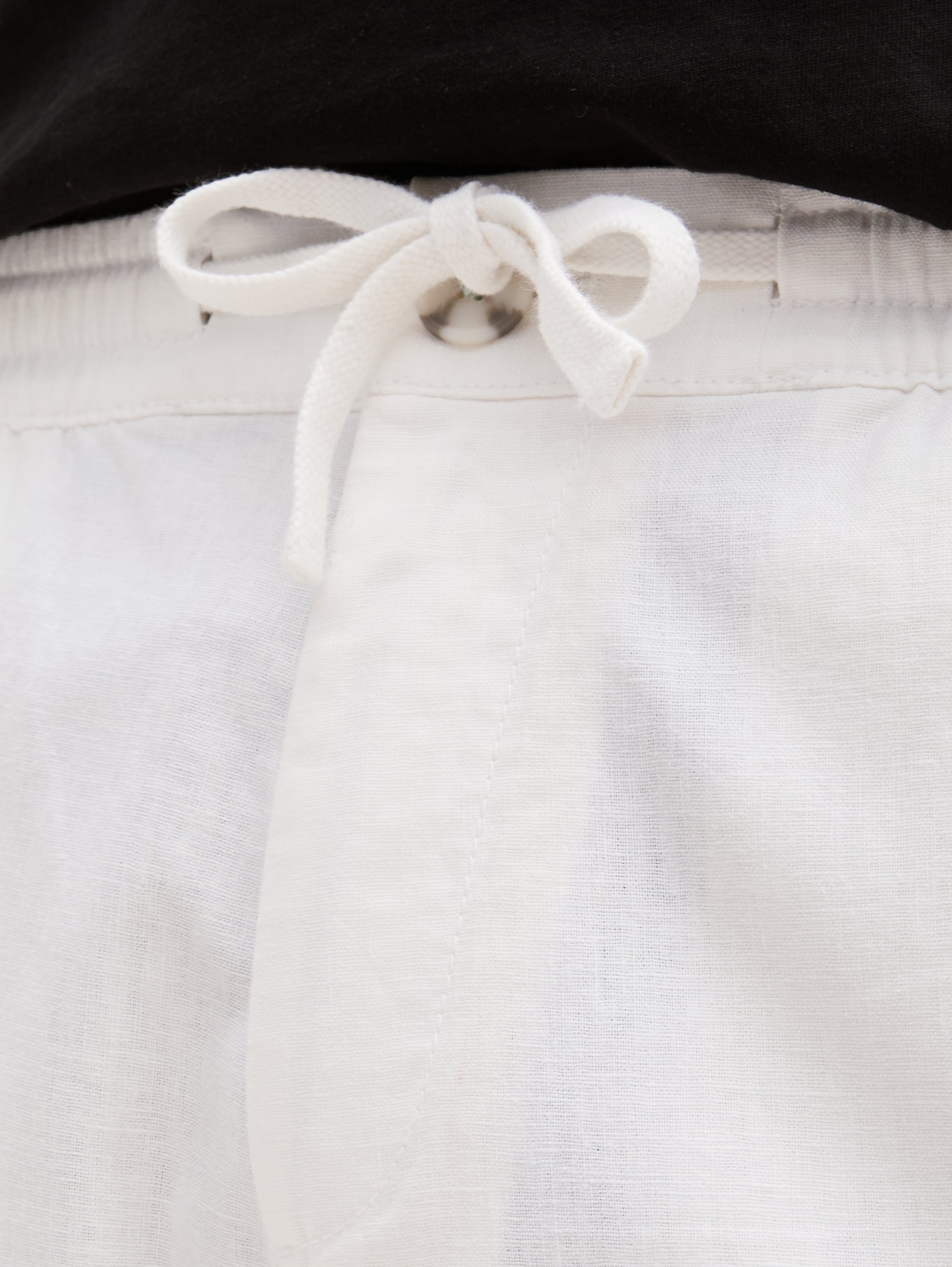 Regular shorts with linen content - White - Detail model view