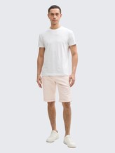 Regular Shorts mit Leinenanteil - silver ecru chambray - Model-Vorderansicht