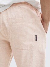 Regular Shorts mit Leinenanteil - silver ecru chambray - Detail-Model-Ansicht