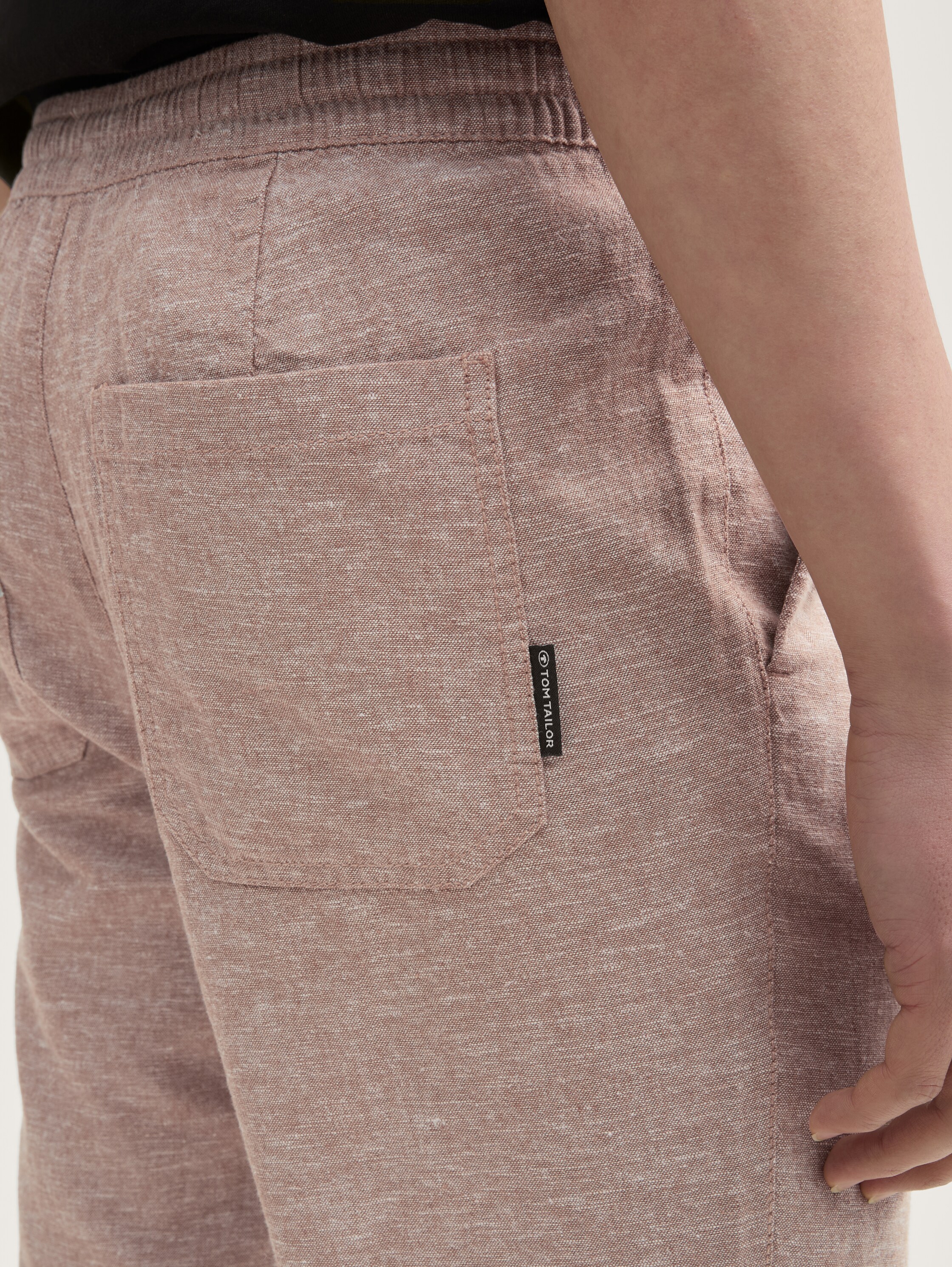 Regular Chino Hose mit Leinenanteil - mocha_brown_chambray - 