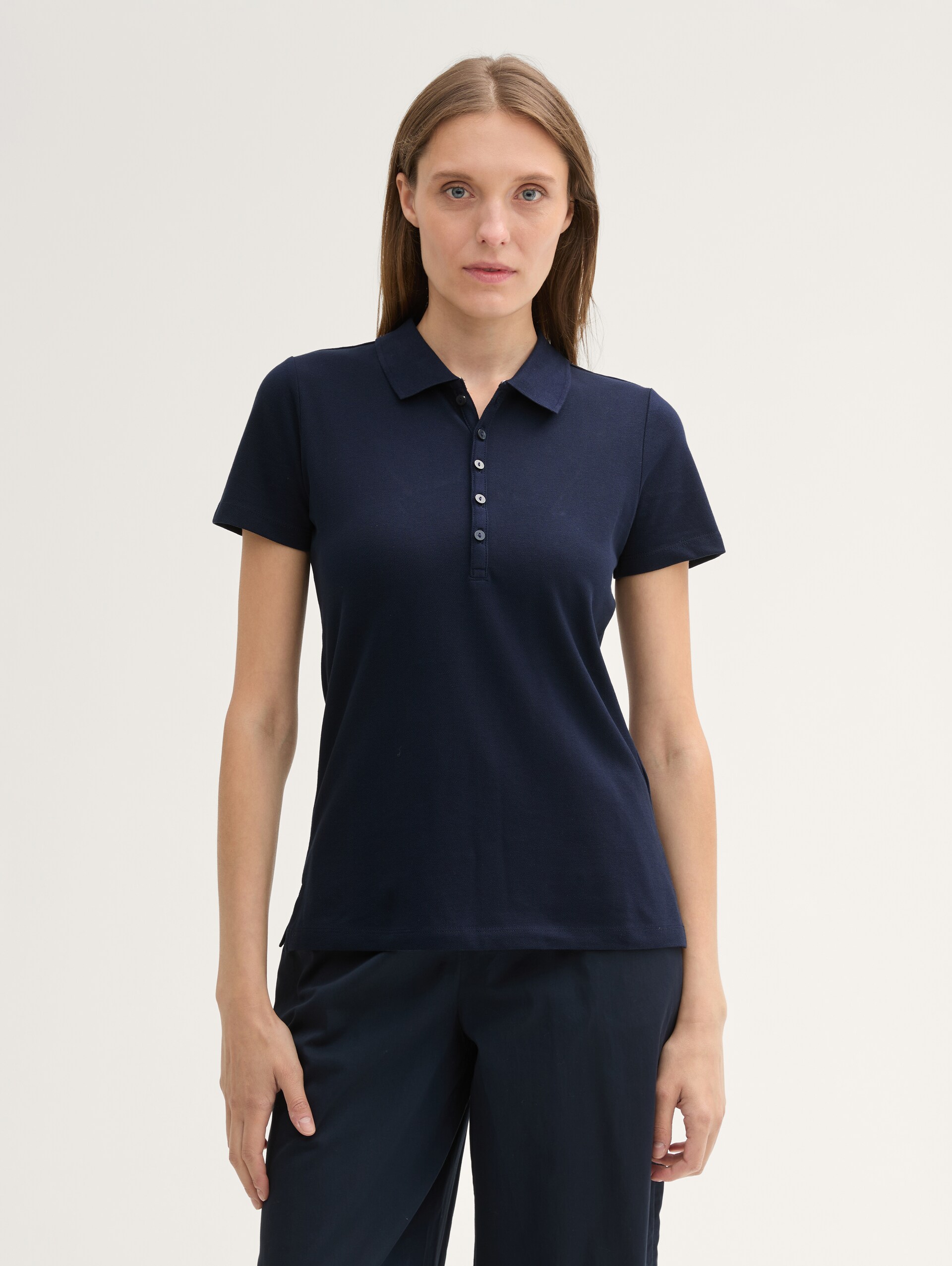 Poloshirt van stretchpiqué - sky captain blue