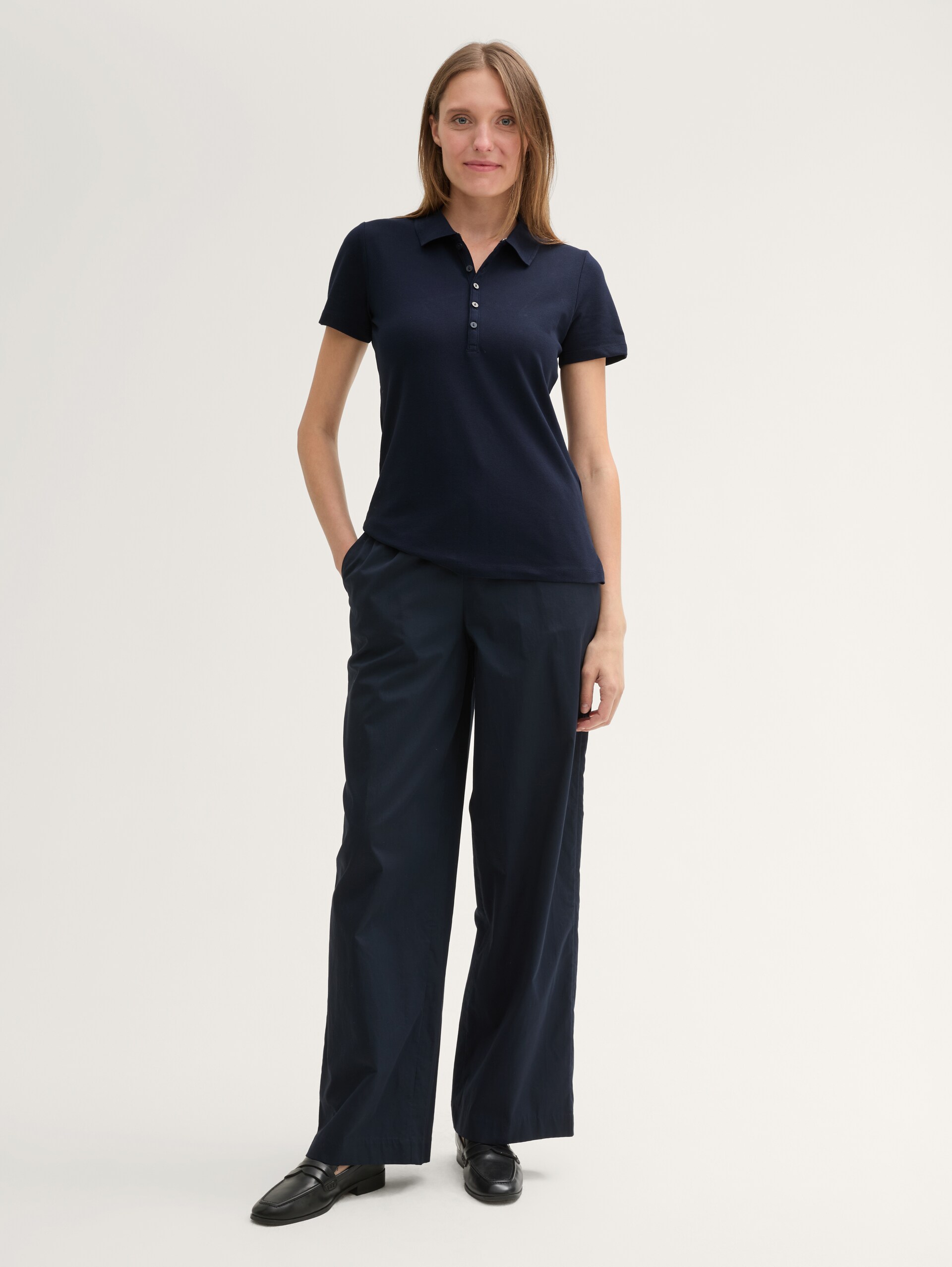Poloshirt van stretchpiqué - sky captain blue