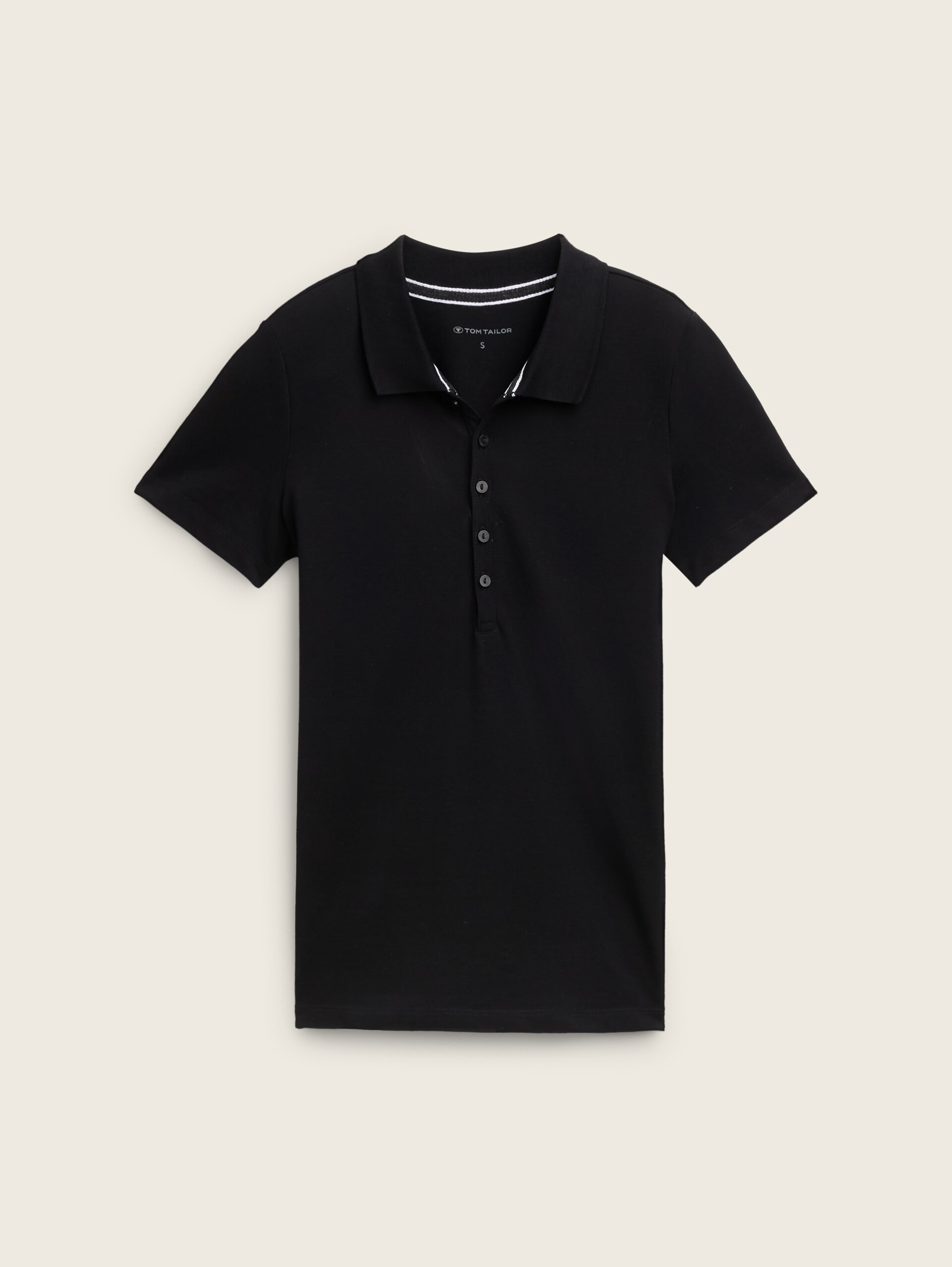 Poloshirt van stretchpiqué - deep black