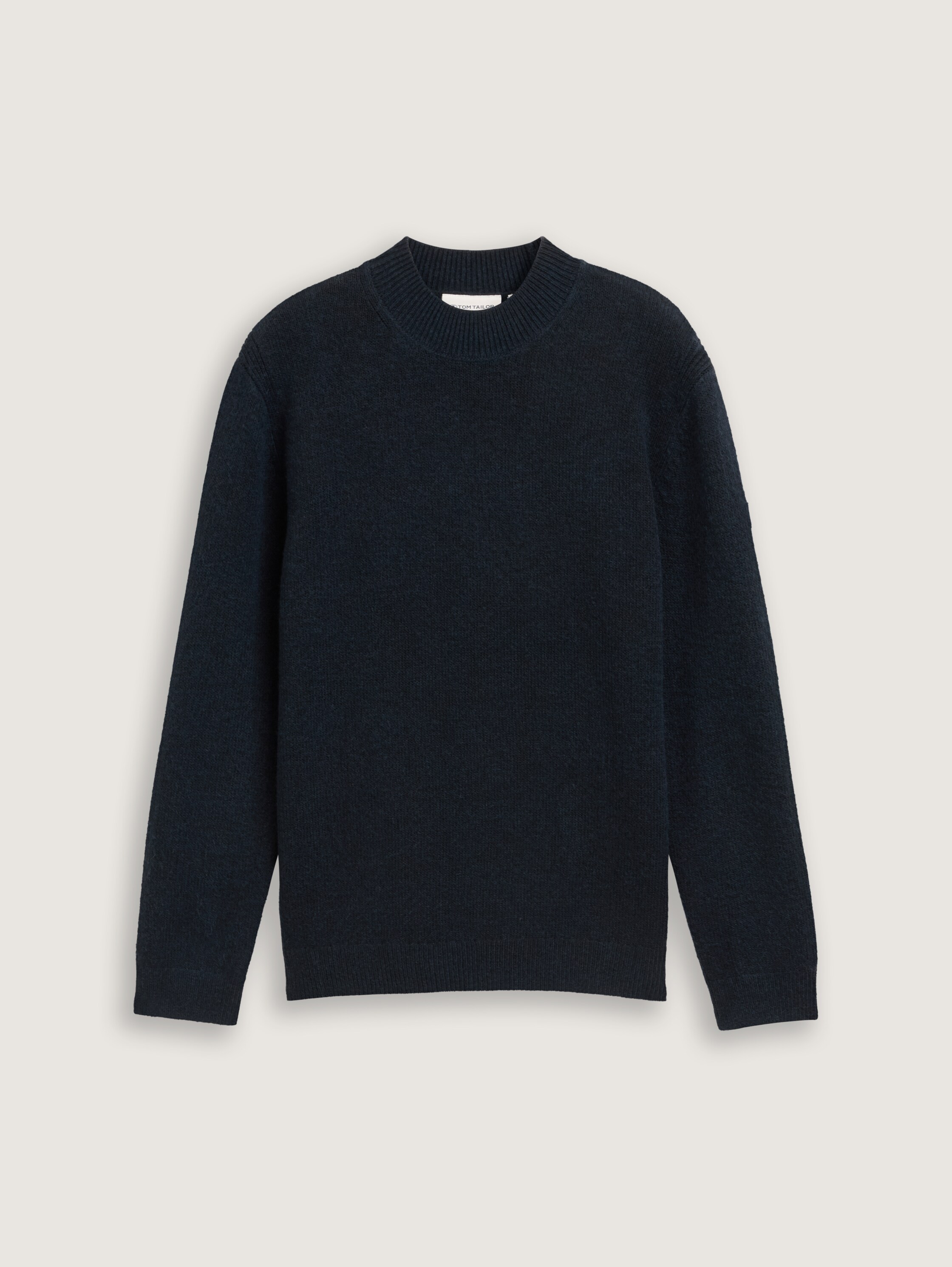 Soft-Touch Strickpullover mit Stehkragen - sky_captain_black_core - 