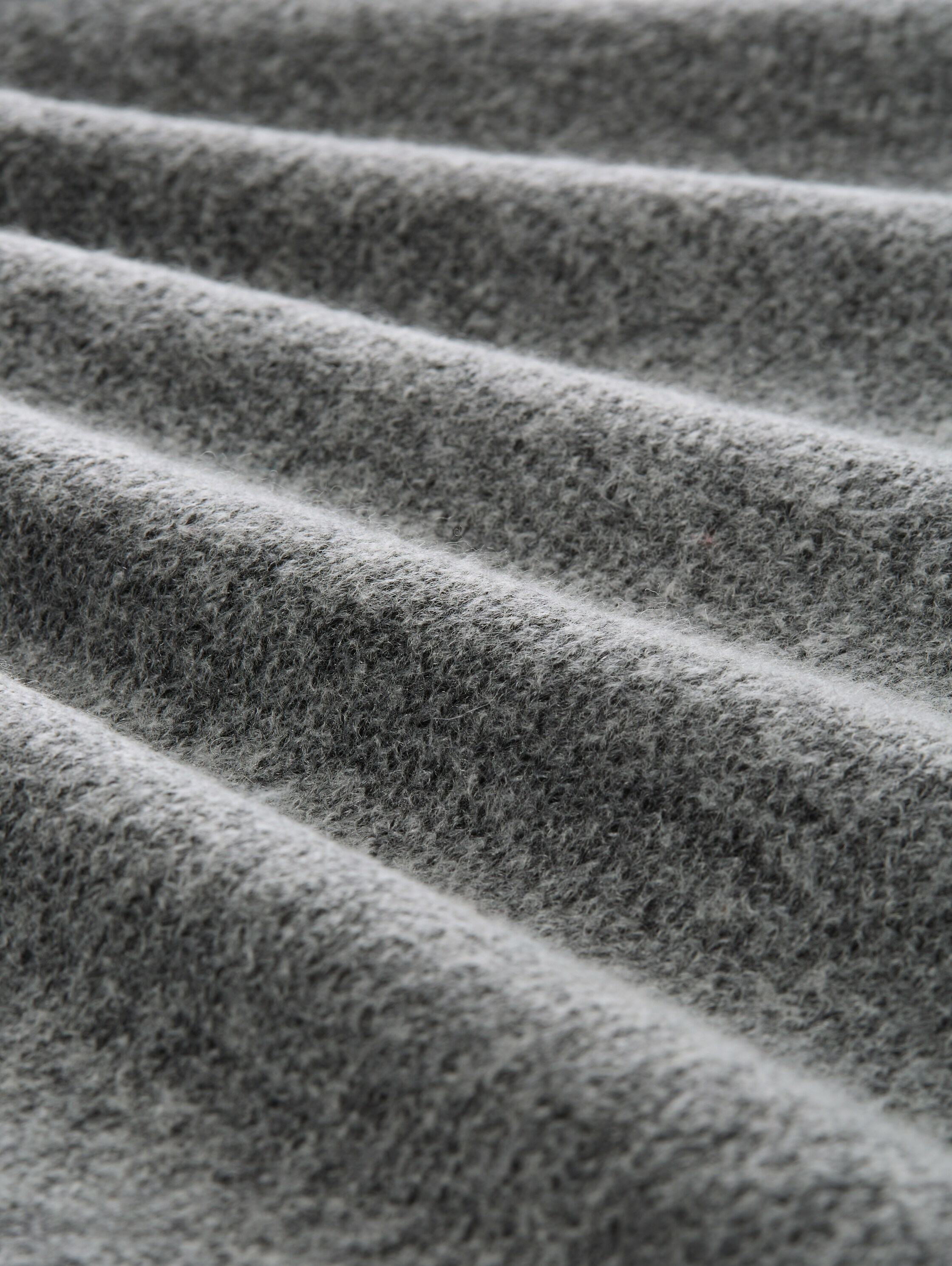 Soft-Touch Strickpullover mit Stehkragen - light_stone_grey_black_core - 