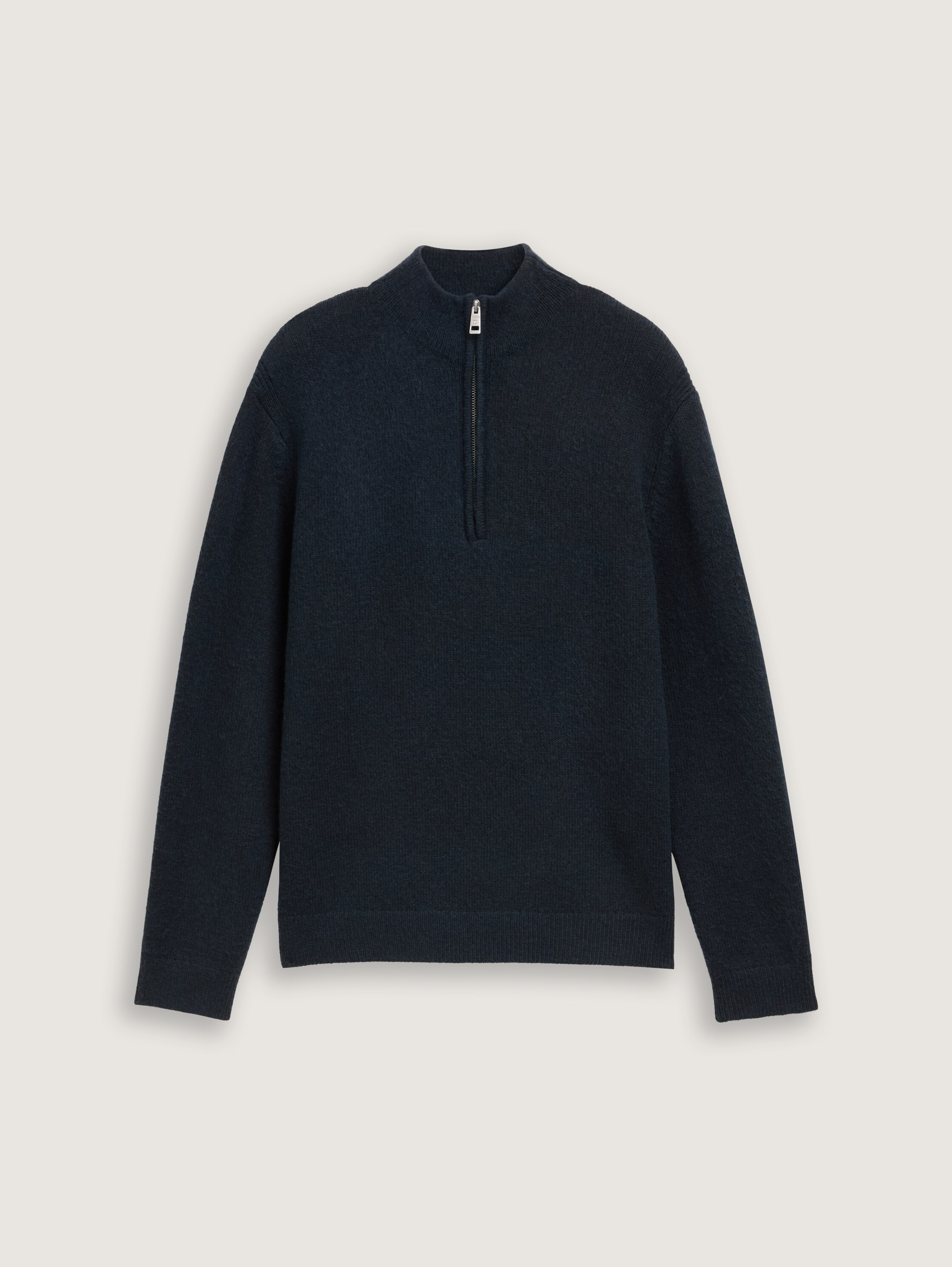 Soft-Touch Troyer Strickpullover - sky_captain_black_core - 
