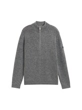Sélectionné, Pull en maille troyer par Tom Tailor, gris