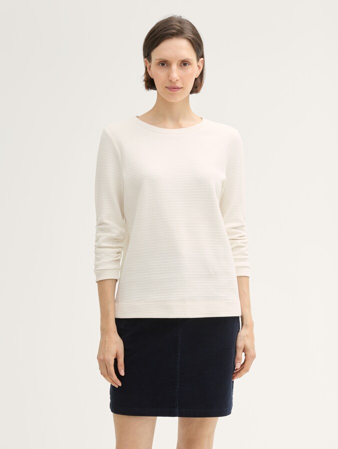 Jacquard sweatshirt by Women, Whisper White
