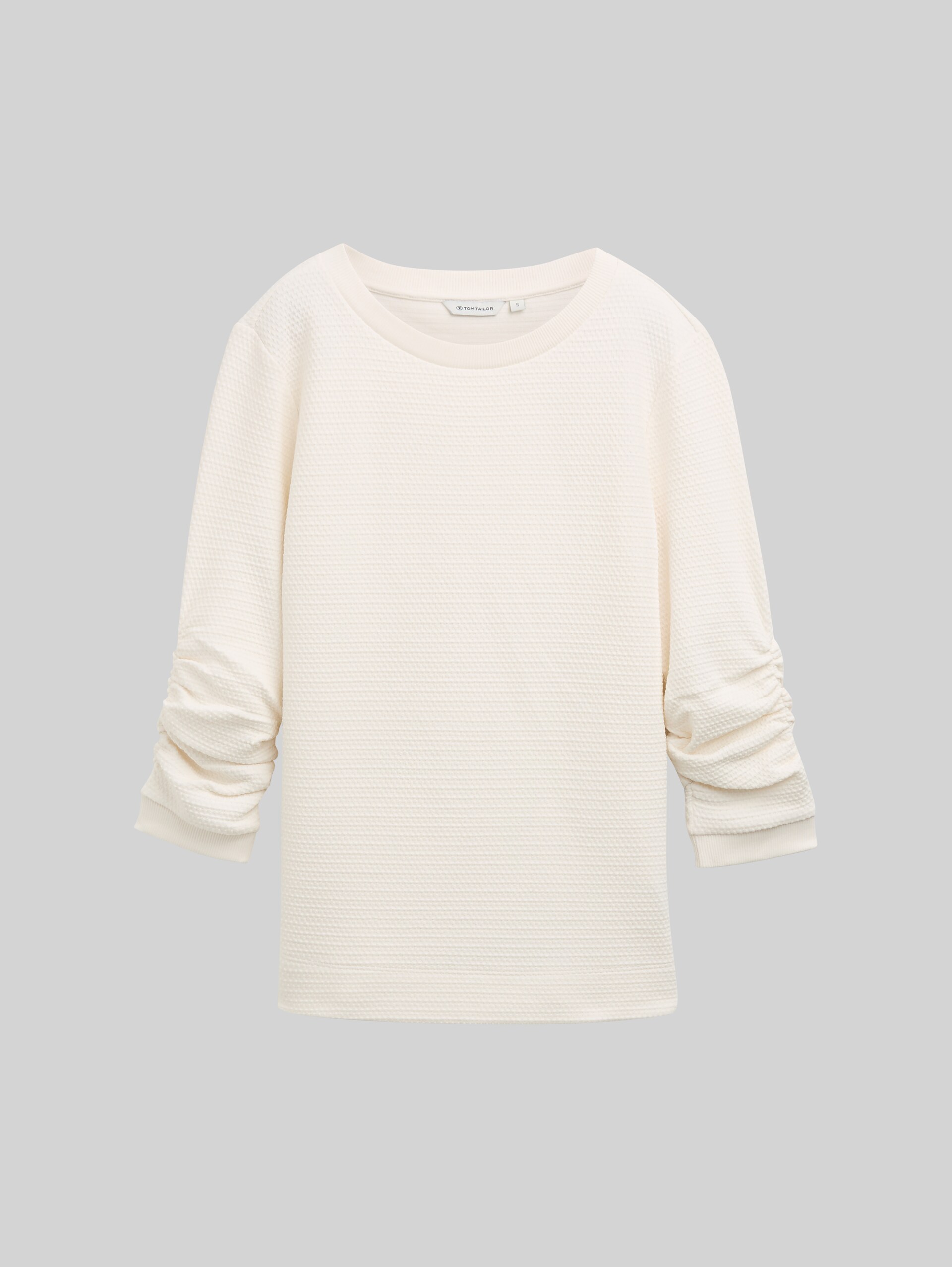 Jacquard sweatshirt - Whisper White - Front product view