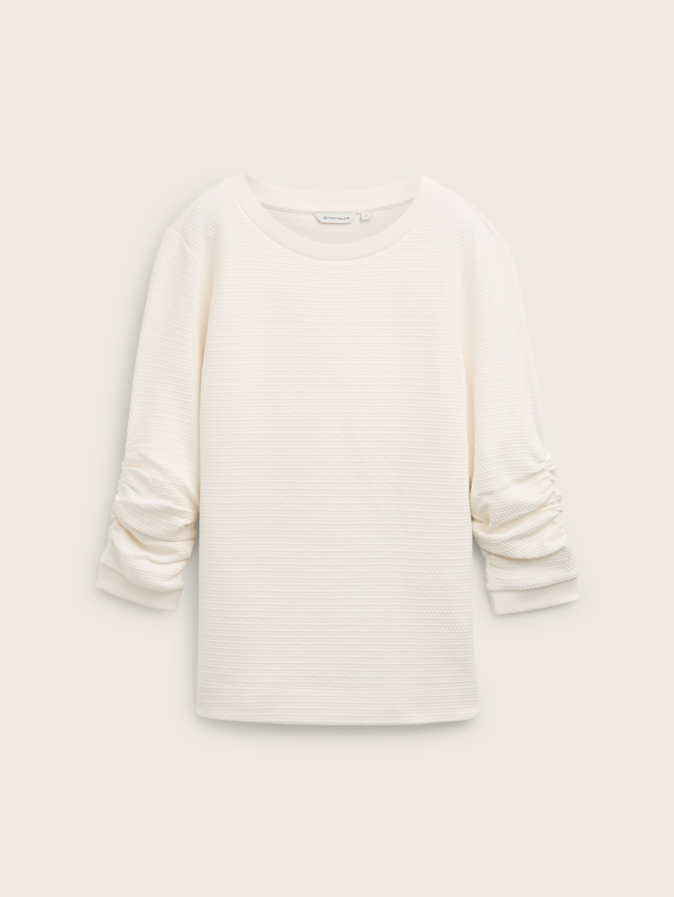 Jacquard sweatshirt - Whisper White - Product vooraanzicht