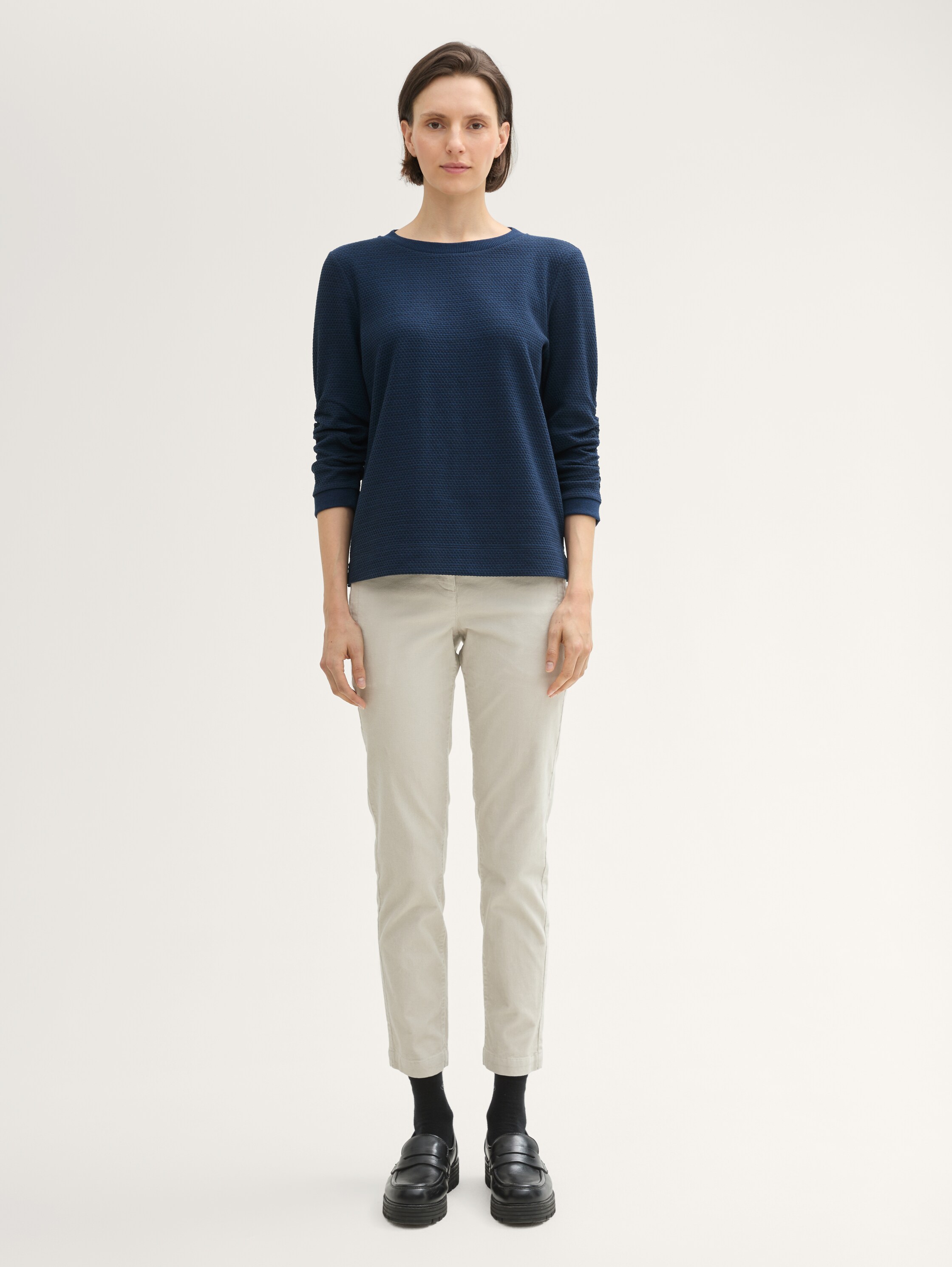 Jacquard sweatshirt - sky captain blue - Model vooraanzicht