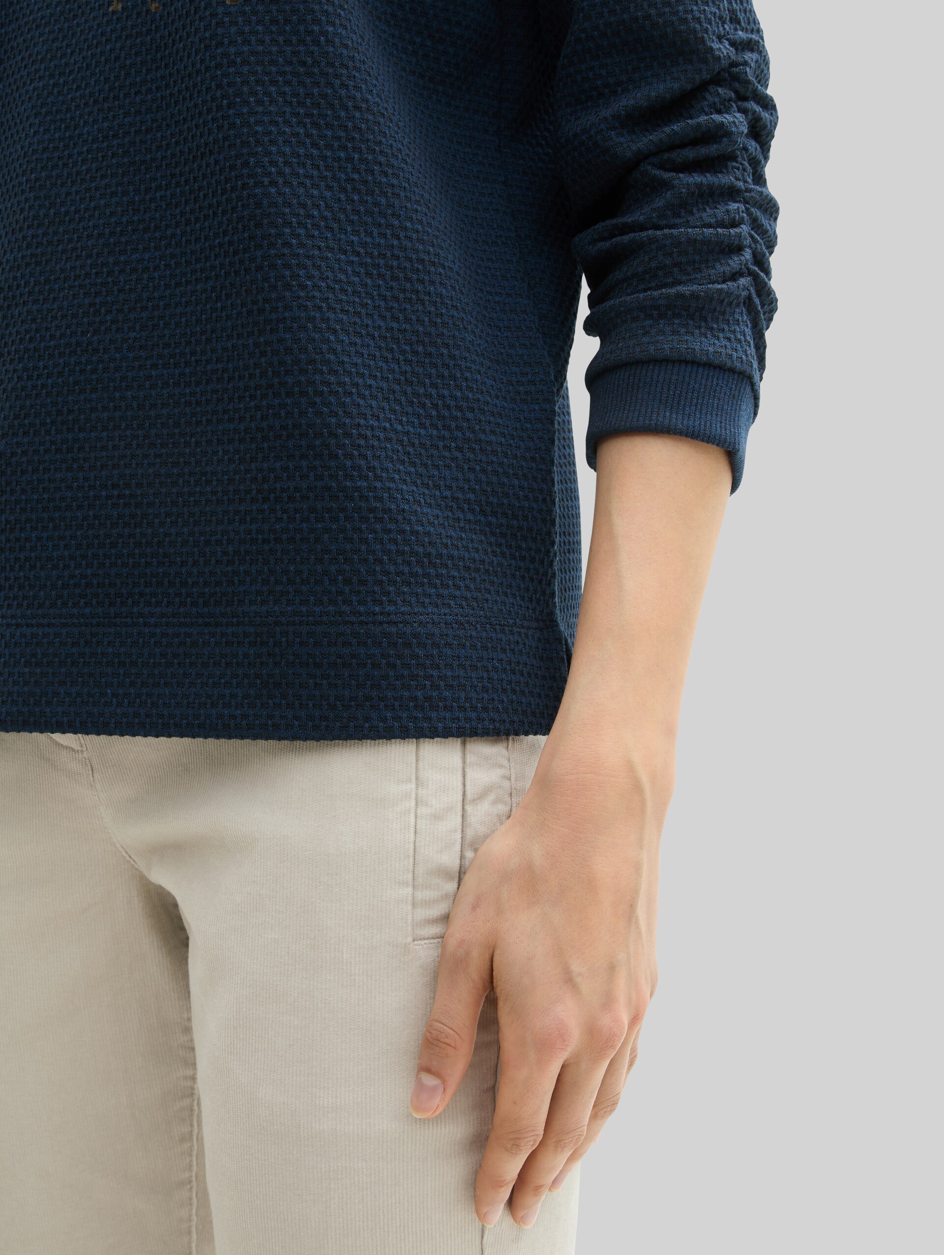 Jacquard sweatshirt - sky captain blue - Detail model view