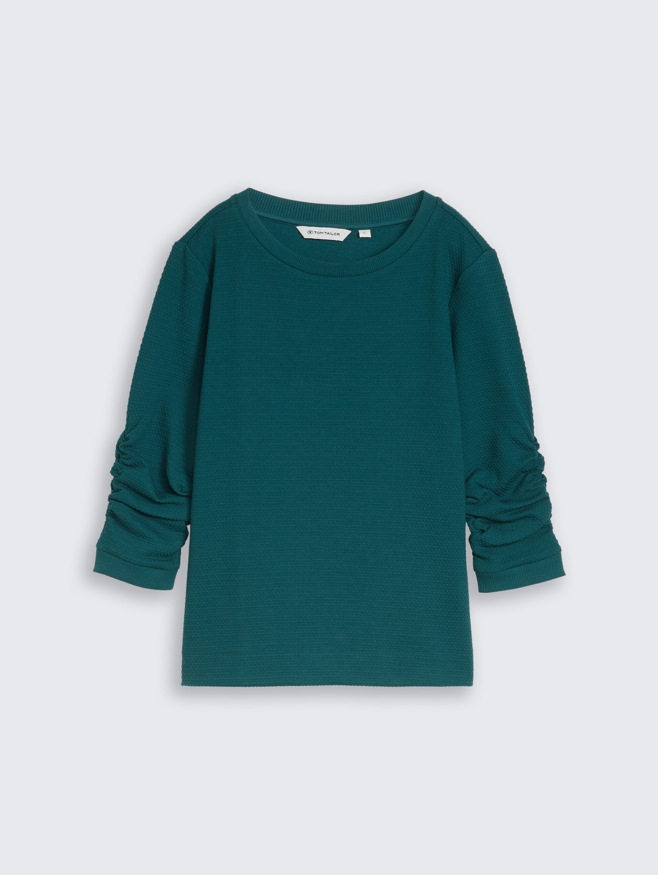 Jacquard Sweatshirt - Deep Meadow Green - Vorder-Produkt-Ansicht