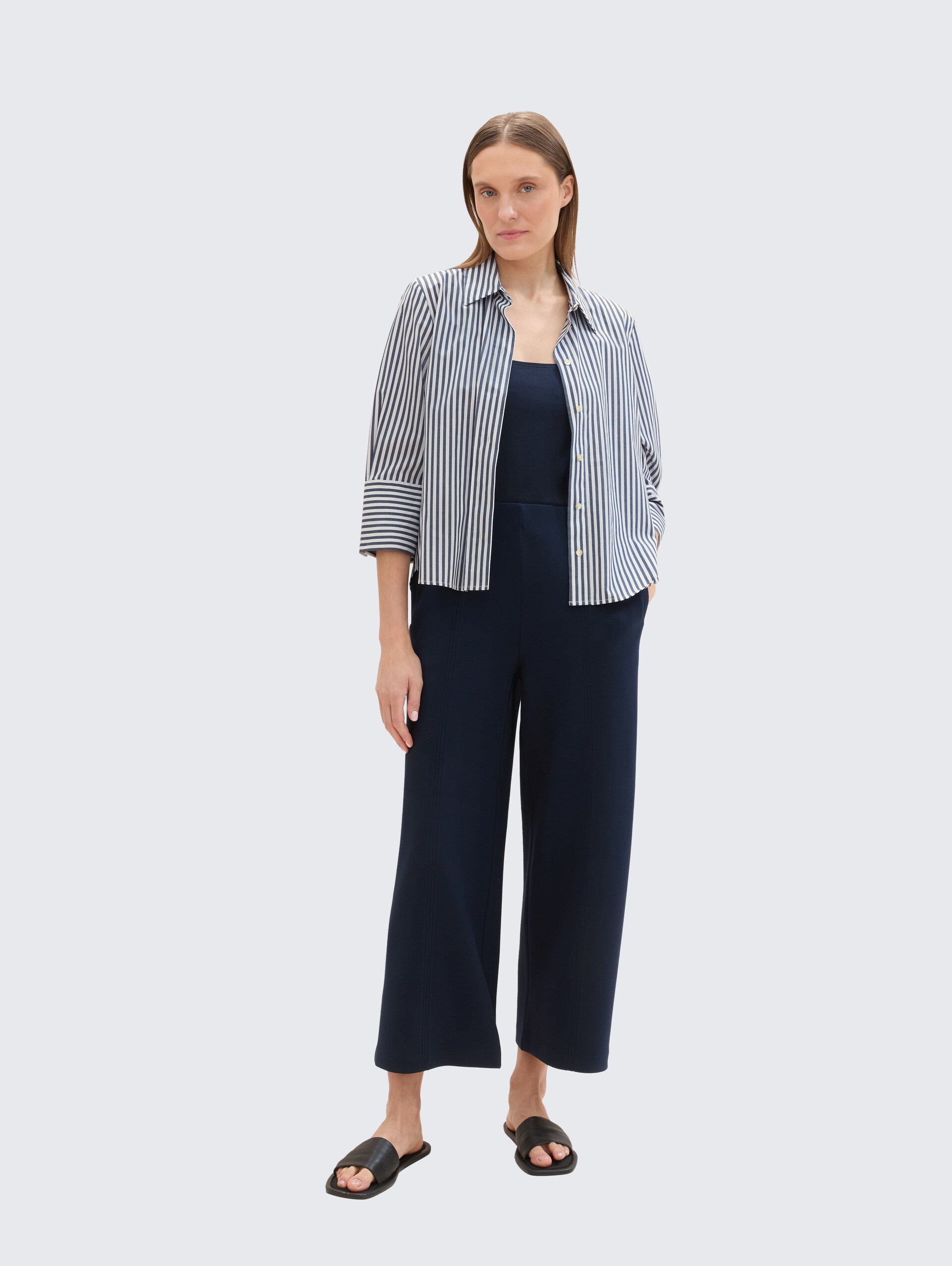 Basic Top im 2er-Pack - sky captain blue - Model-Vorderansicht