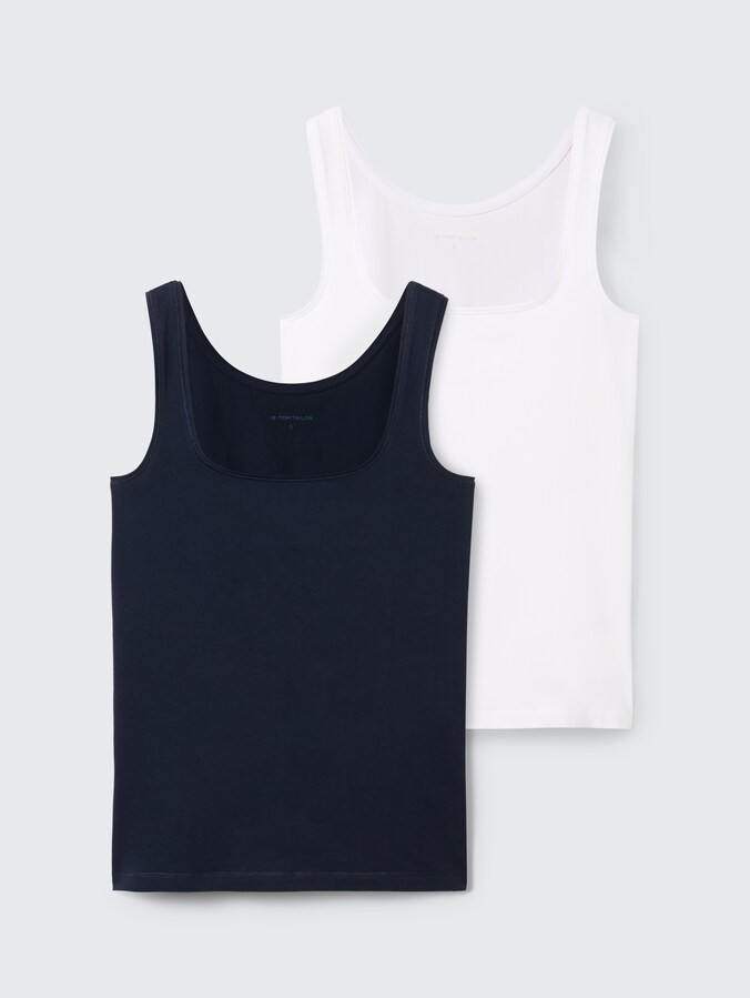 Basic top in 2-pack door Women, sky captain blue