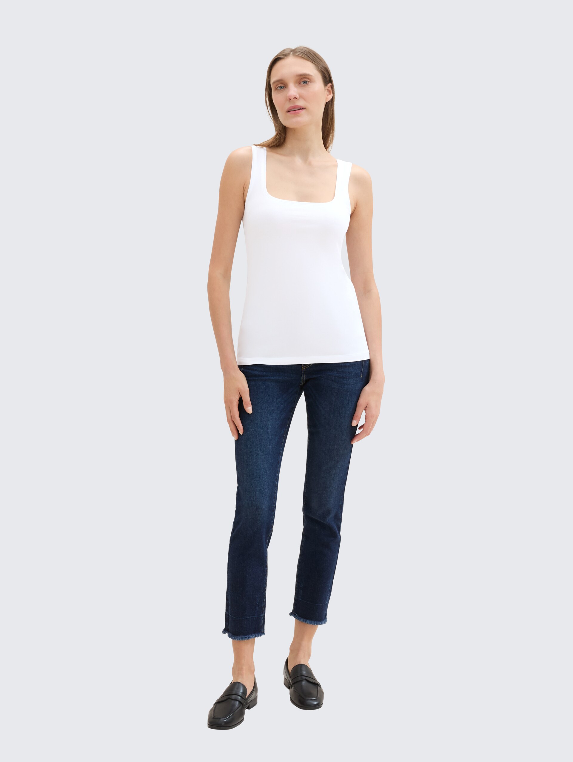 Basic Top im 2er-Pack - deep black - Model-Vorderansicht