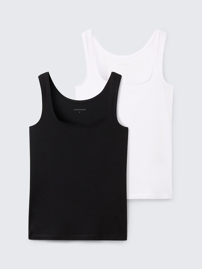 Basic top in 2-pack door Women, deep black