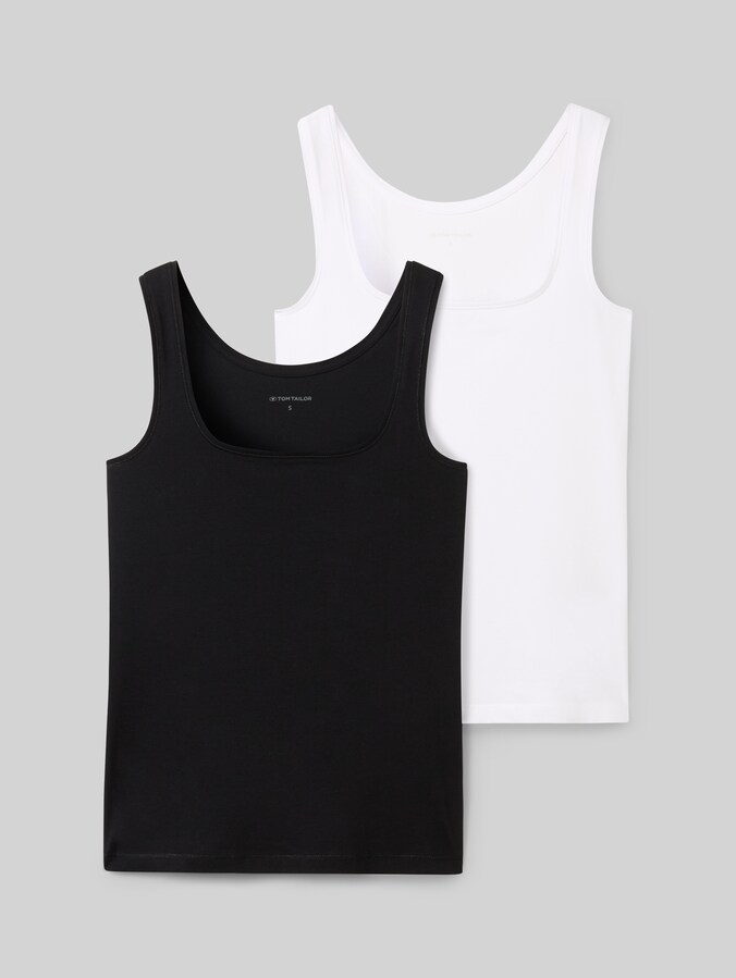 Top basique, lot de 2 par Women, deep black