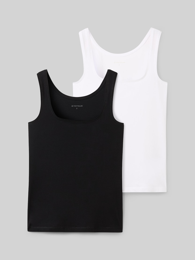 Basic Top im 2er-Pack von Women, deep black