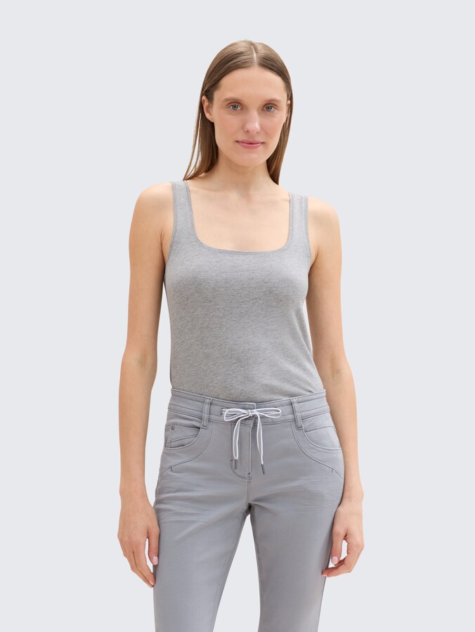 Basic Top im 2er-Pack von Women, medium silver grey melange