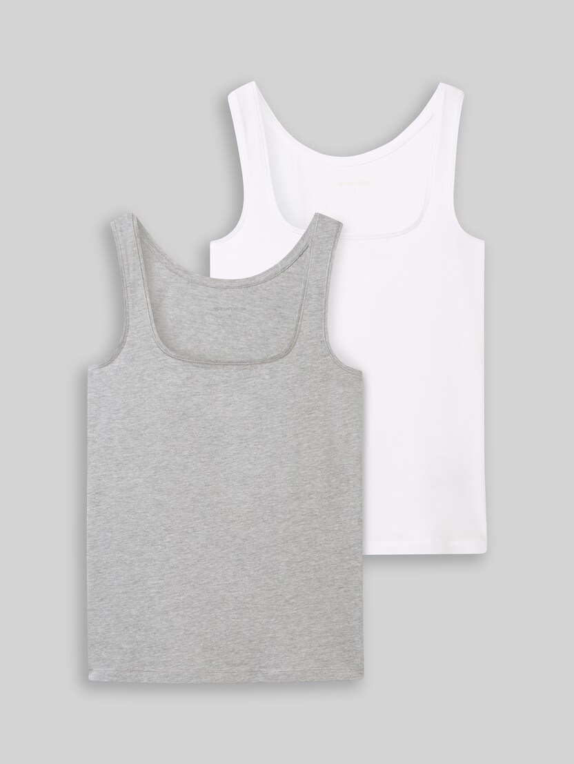 Basic Top im 2er-Pack von Women, medium silver grey melange