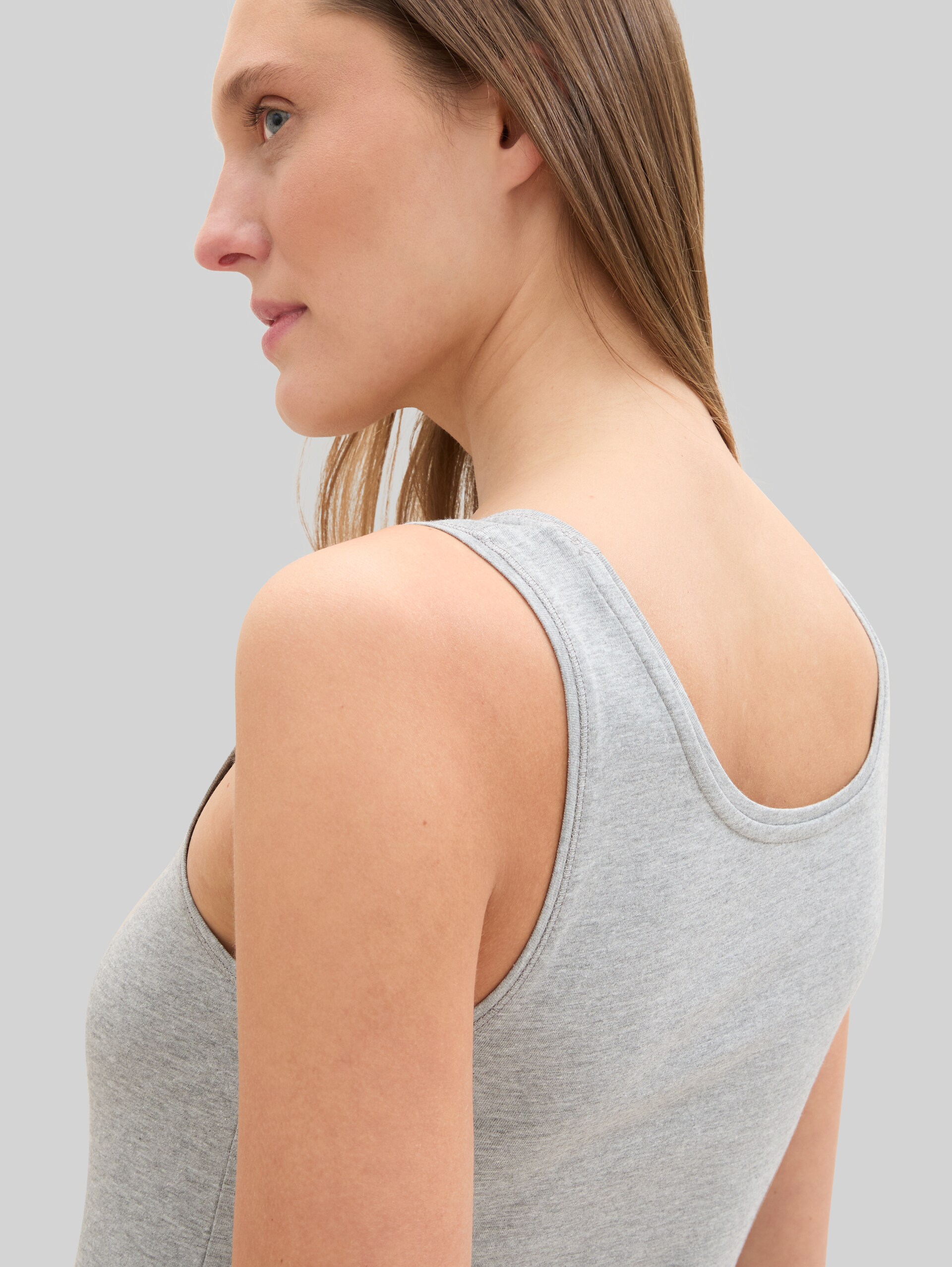 Basic top in a pack of 2 - medium silver grey melange - Detail model view