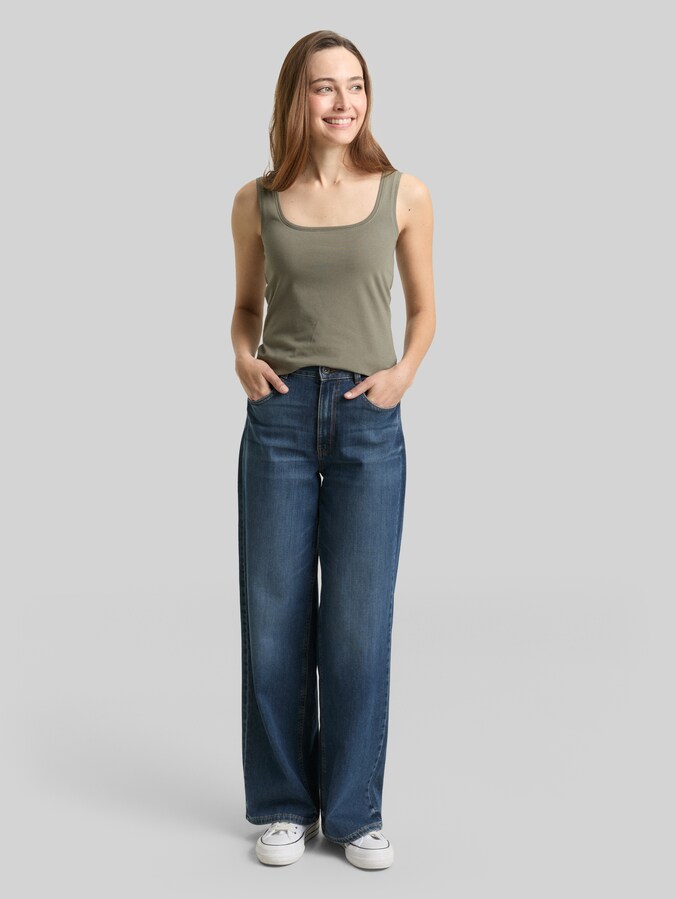 Top basique, lot de 2 par Women, cloudy green