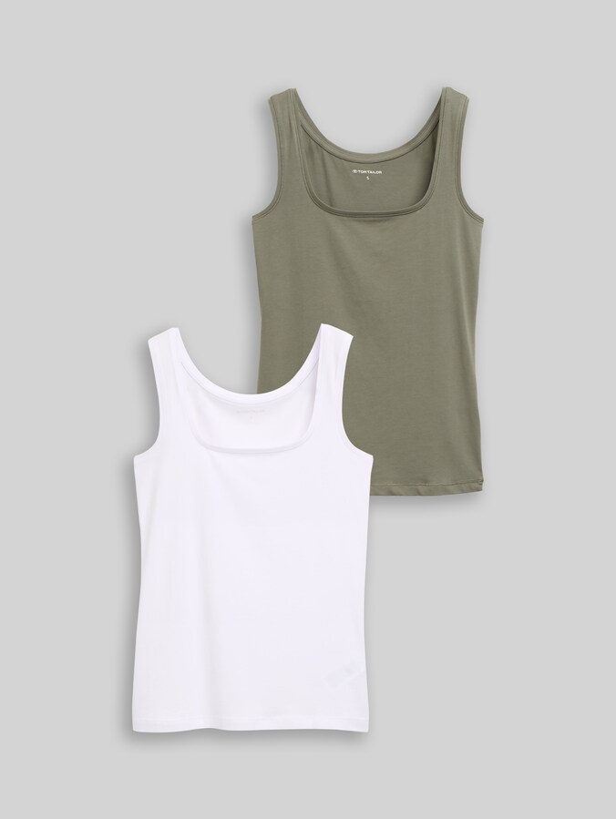 Top basique, lot de 2 par Women, cloudy green