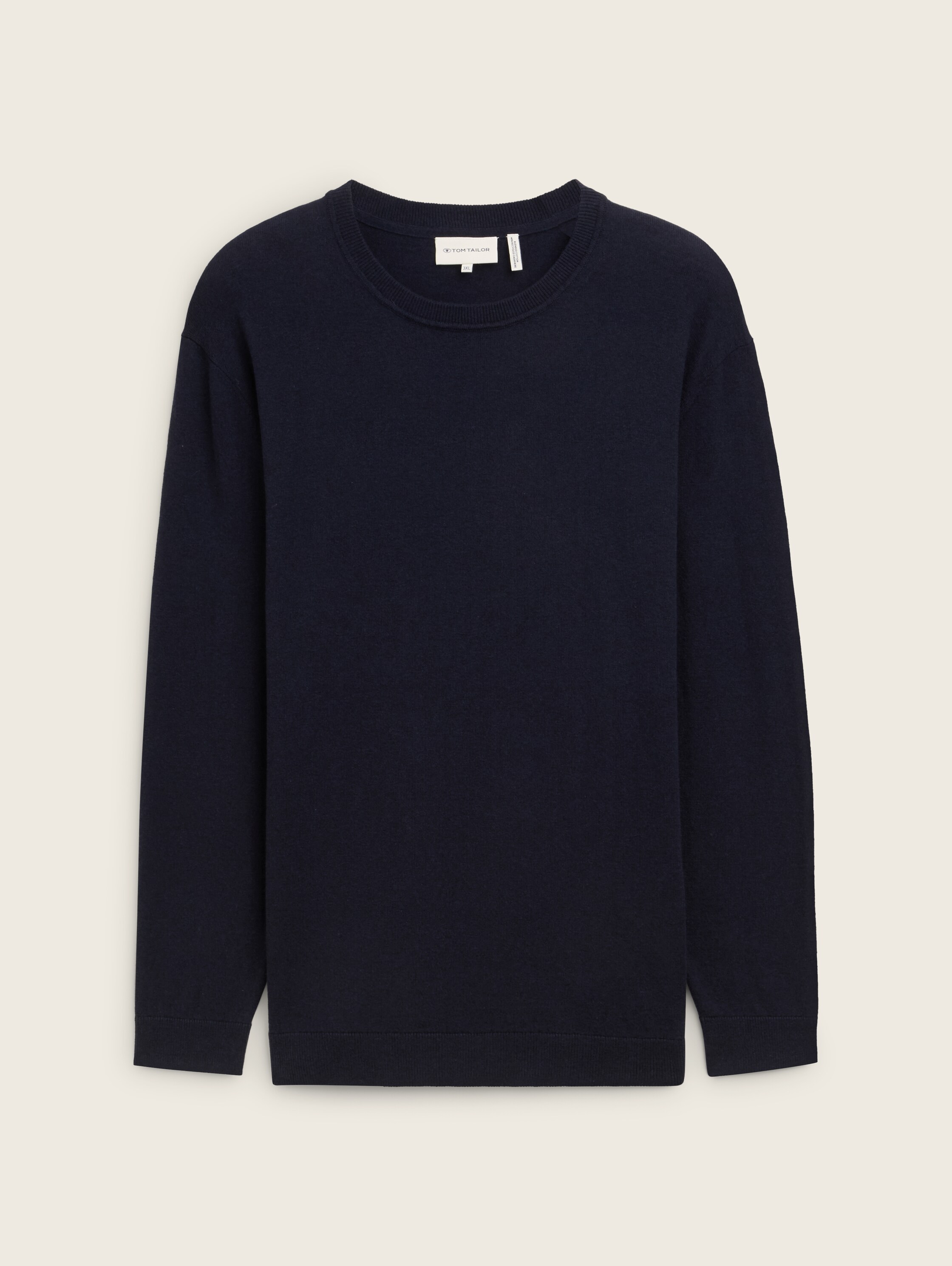 Plus Size - Strickpullover mit recyceltem Kaschmir - knitted_navy_melange - 