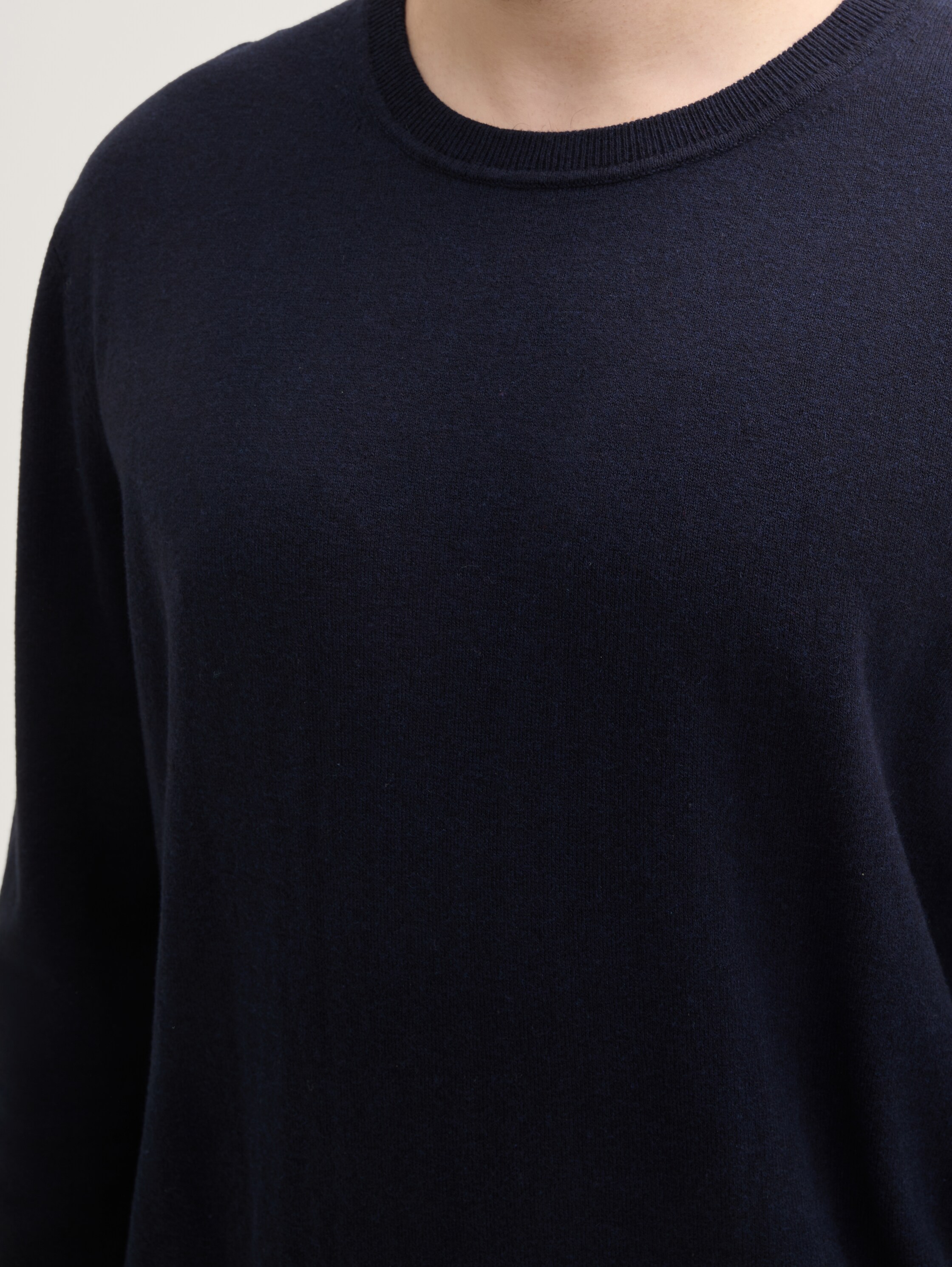 Plus Size - Strickpullover mit recyceltem Kaschmir - knitted_navy_melange - 
