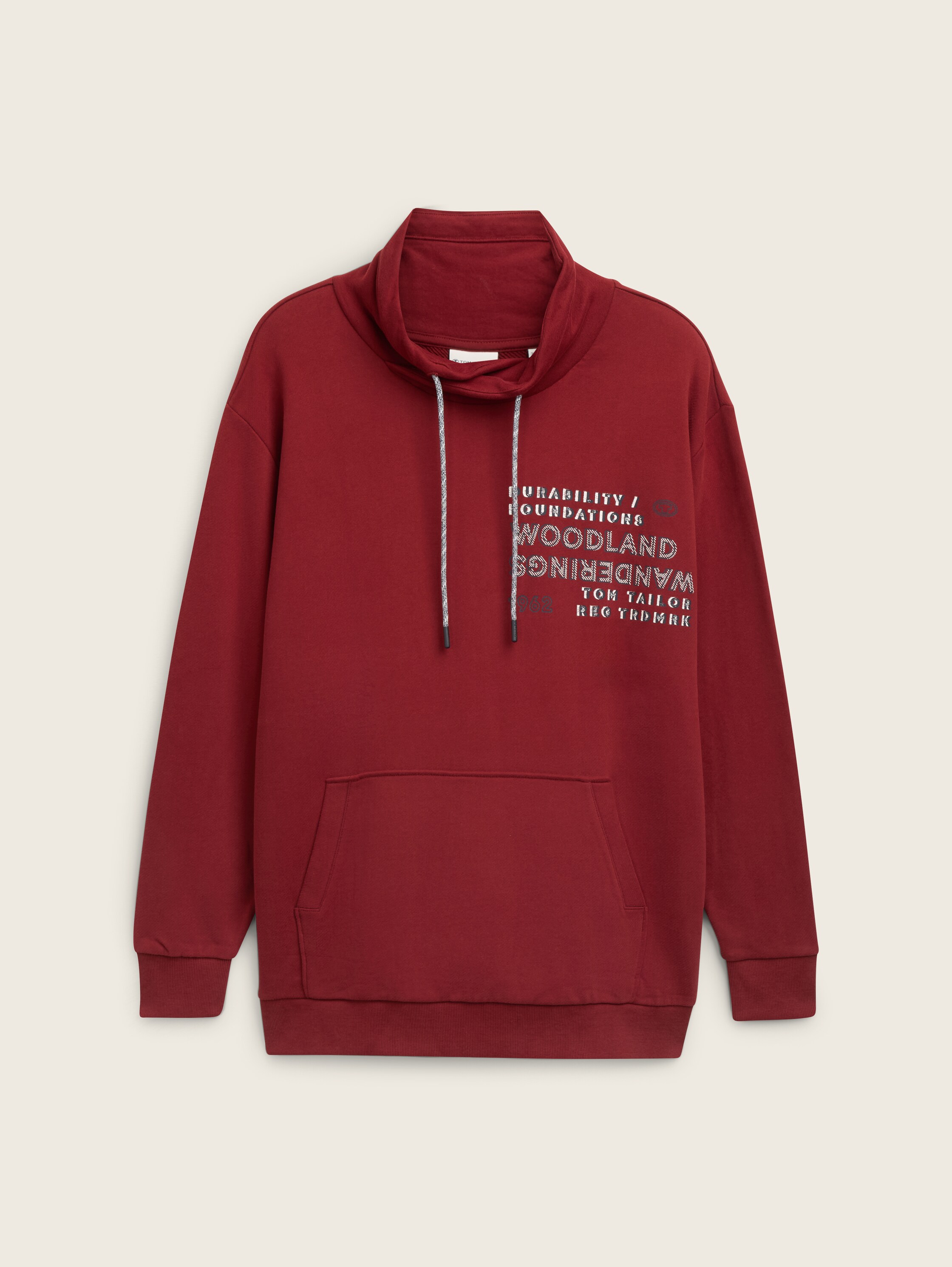 Plus Size - Sweatshirt mit Print - burgundy_dark_red - Vorder-Produkt-Ansicht