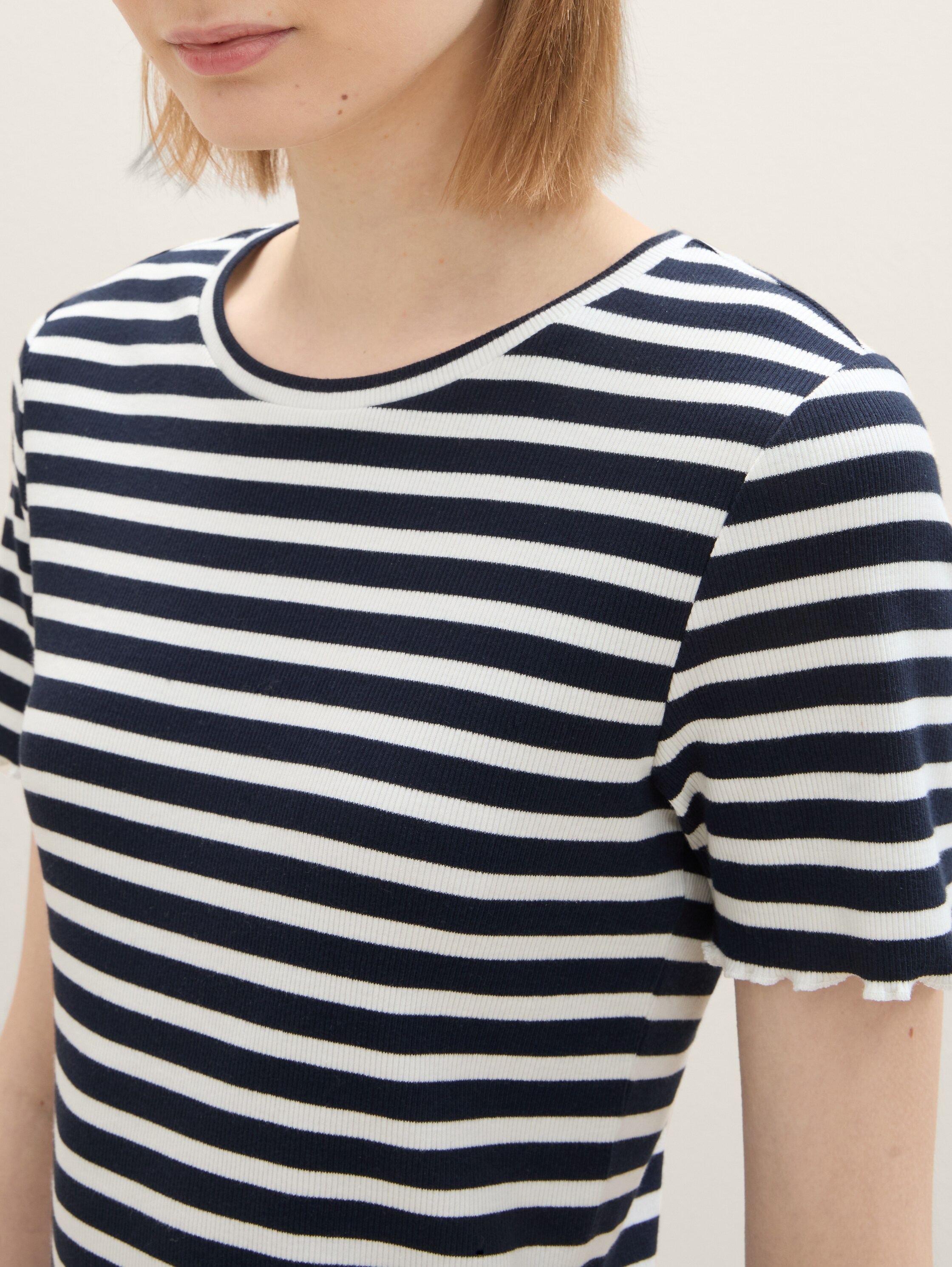 T-shirt basique en pack de 2 - dark blue white stripe - Vue détaillée du modèle