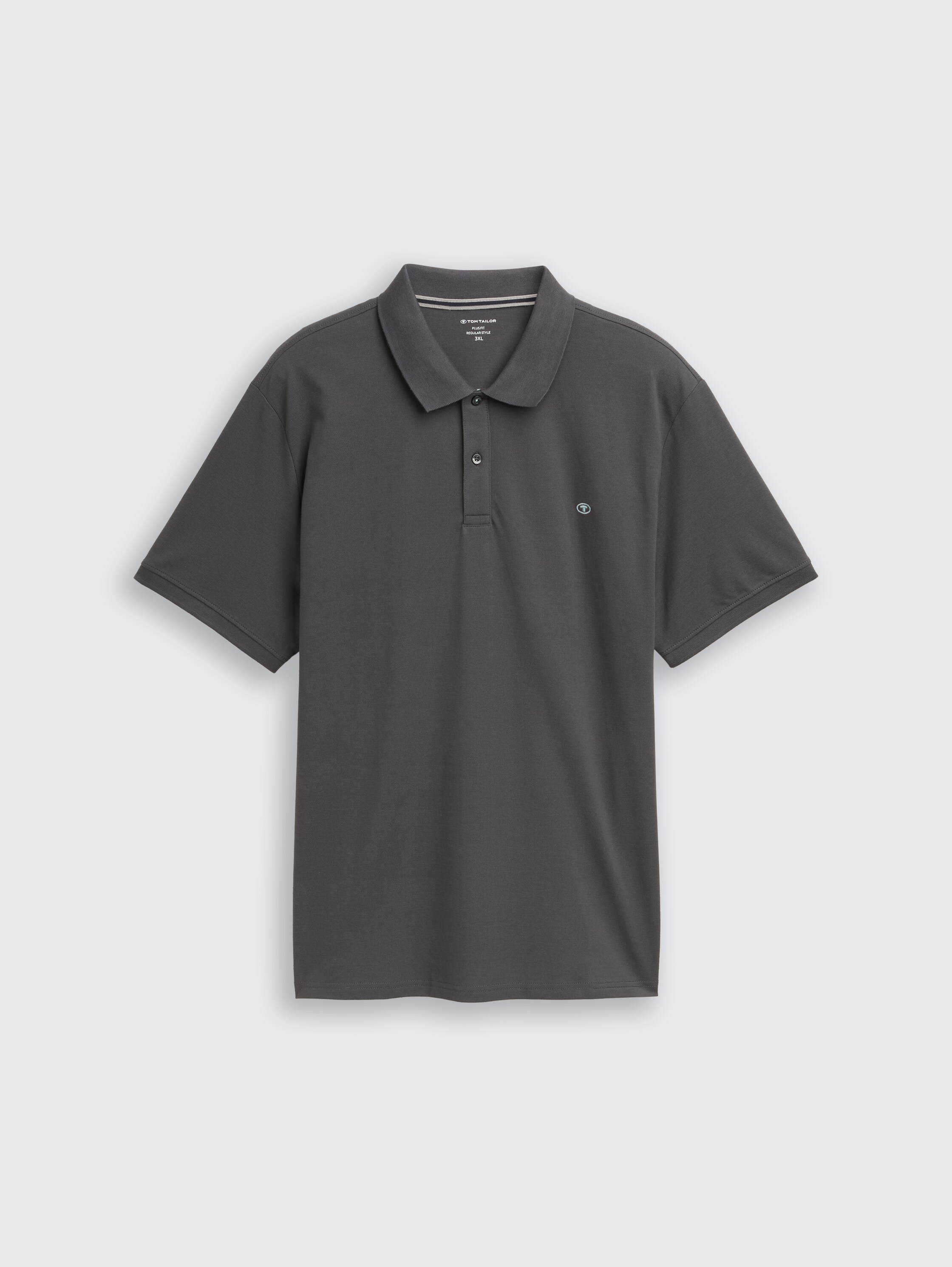Plus Size - Piqué polo met geborduurd logo - dark_shadow - 
